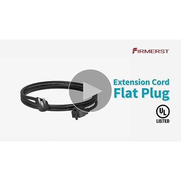 Firmerst 1875W Flat Plug Extension Cord 6 Feet 14 Awg 15A - Inhomebuy