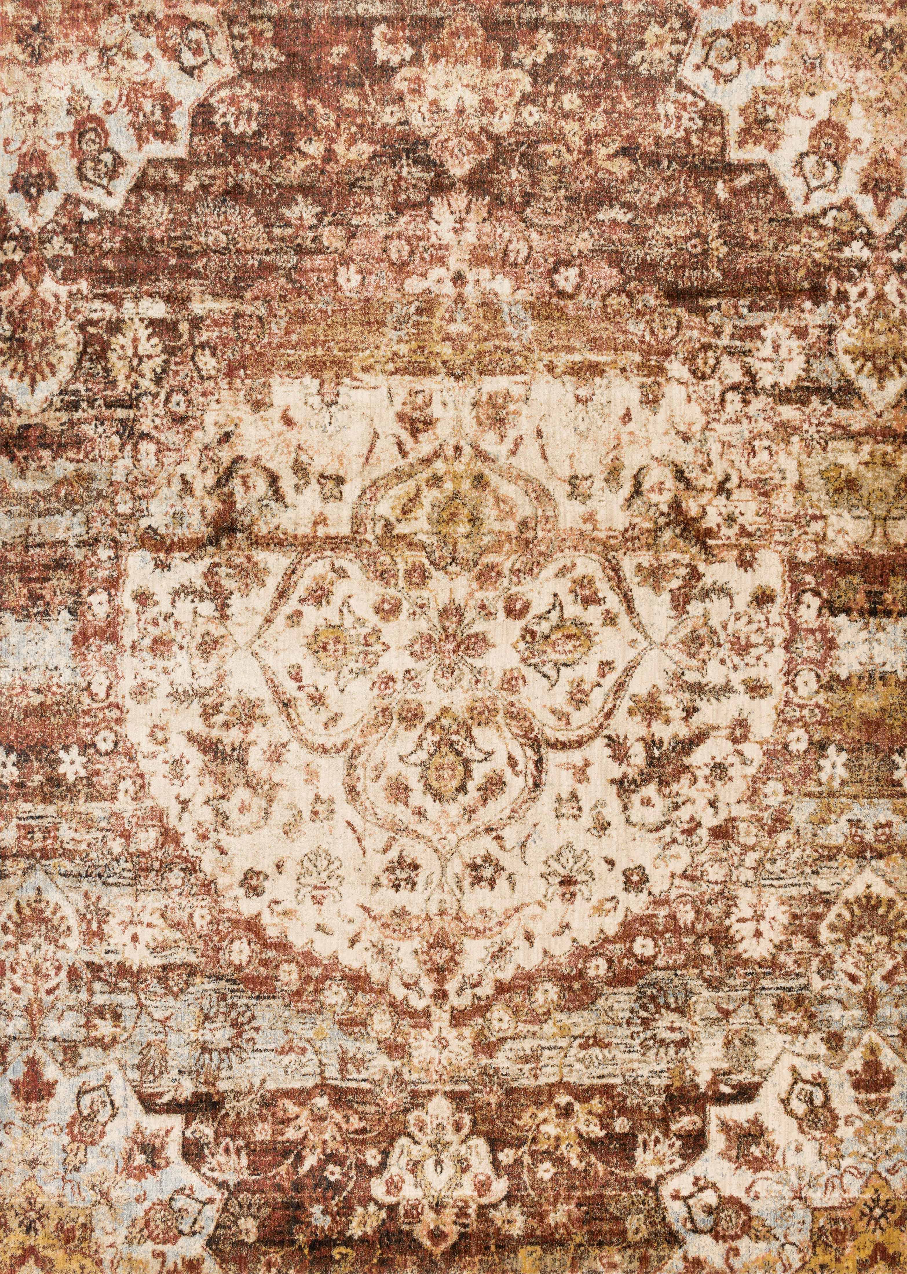 Loloi Rugs Anastasia Collection Rug in Rust, Ivory - 9'6