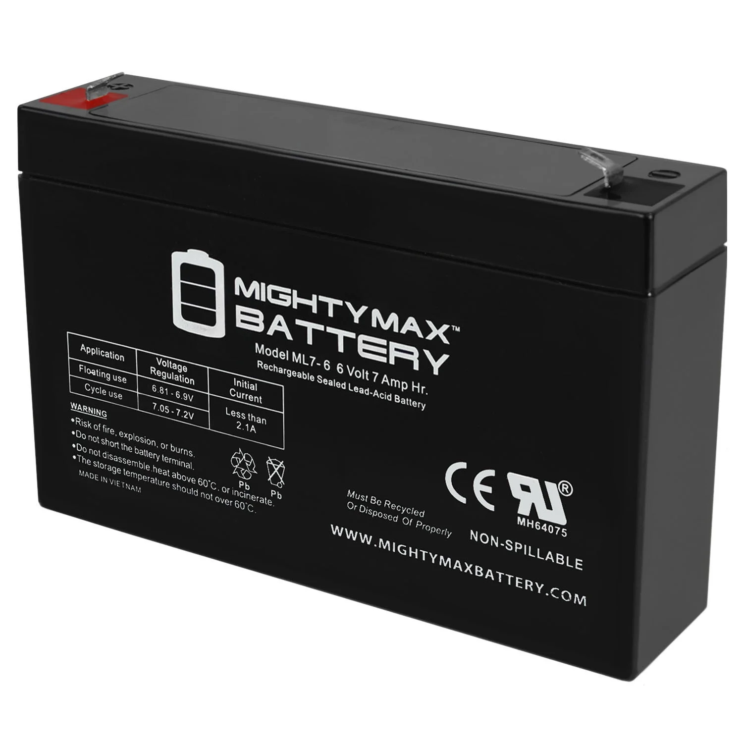6V 7Ah SLA Replacement Battery for Hello Kitty Sports Car - Inhomebuy