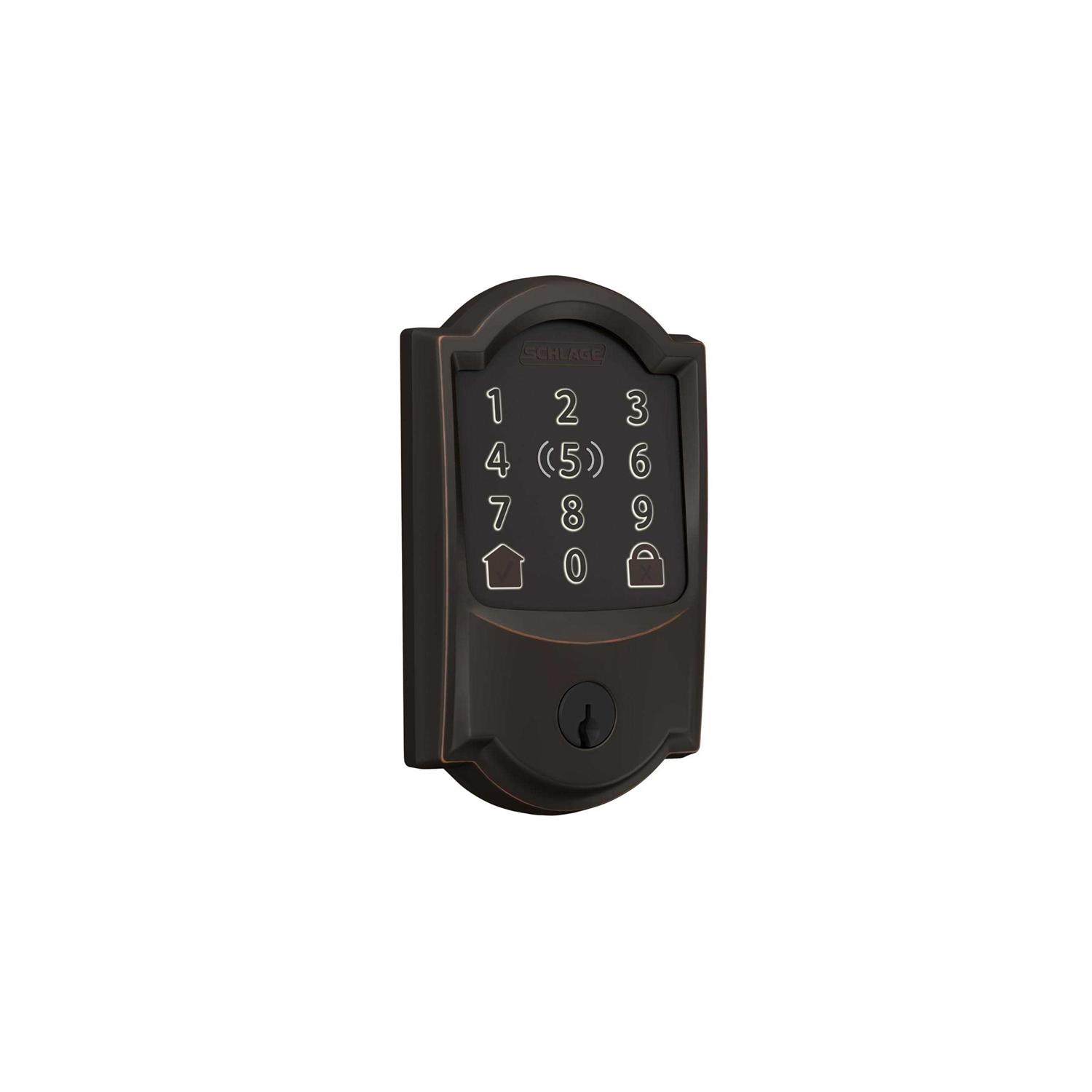 Schlage BE499WB-CAM Encode Plus Camelot Touchscreen Electronic Deadbolt with WiFi - Inhomebuy