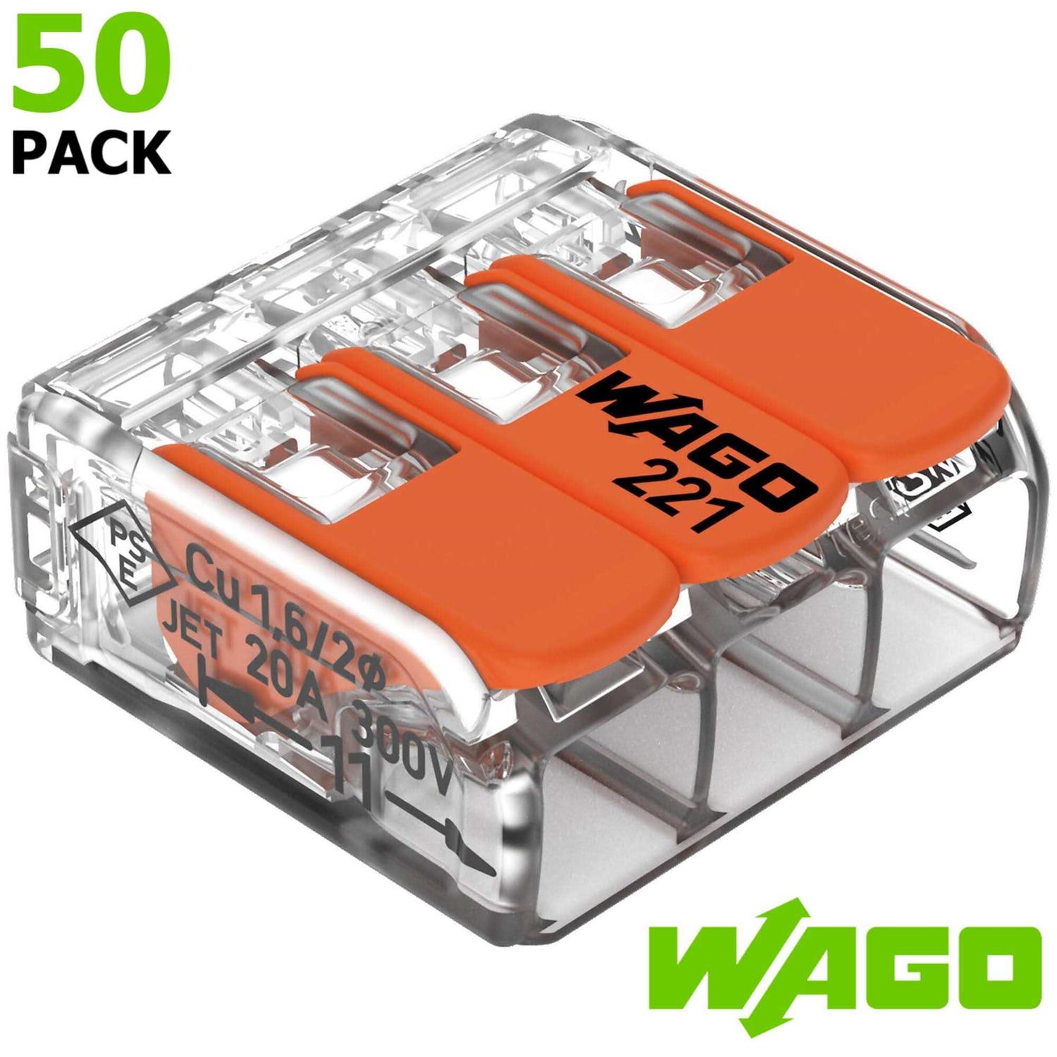 Wago 221-412 Lever-Nuts 2 Wire Connector Compact Splicing Connector Kits for Electrical Wires - Inhomebuy