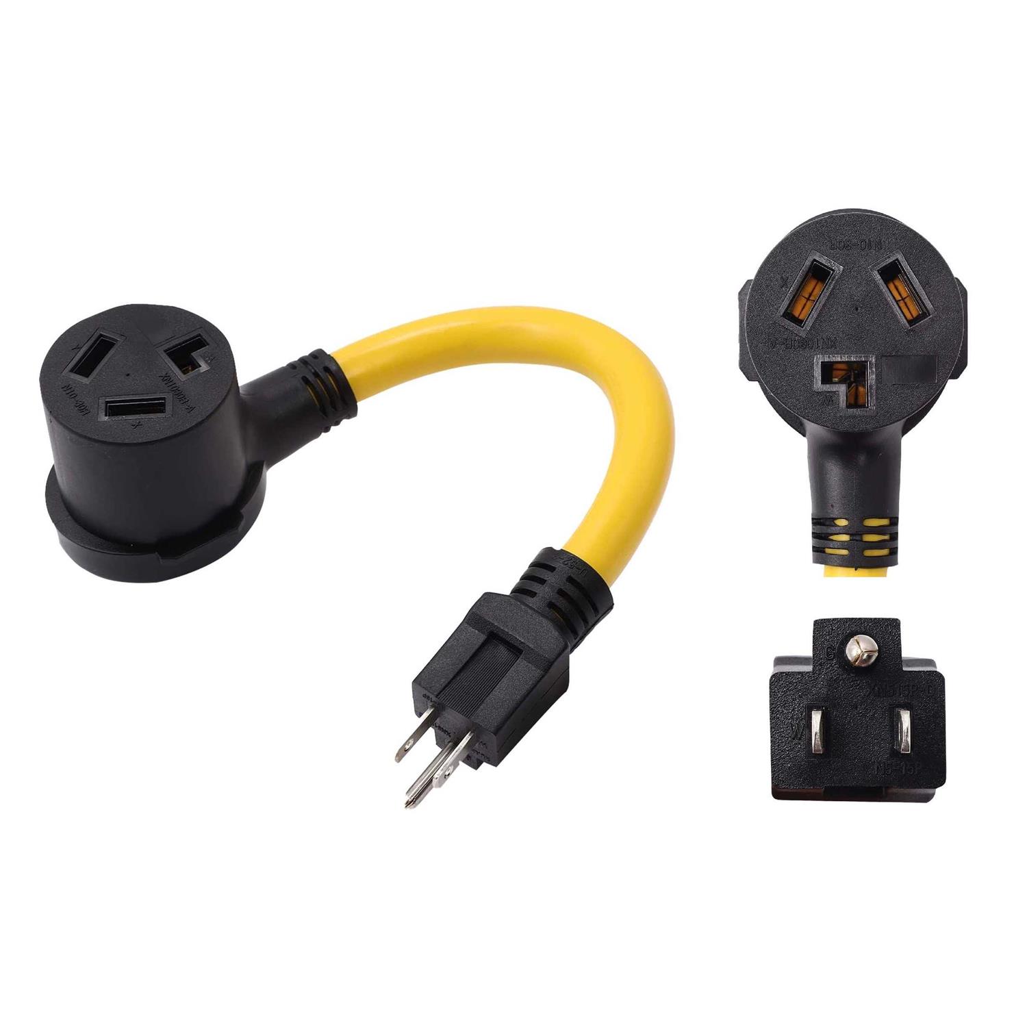 ONETAK NEMA 14-30P to 10-30R 120V/240V 30 Amp 10 AWG 4 Prong Male Plug to 3 Prong Female Outlet Receptacle Welder Clothes Dryer Power Cord Adapter - Inhomebuy