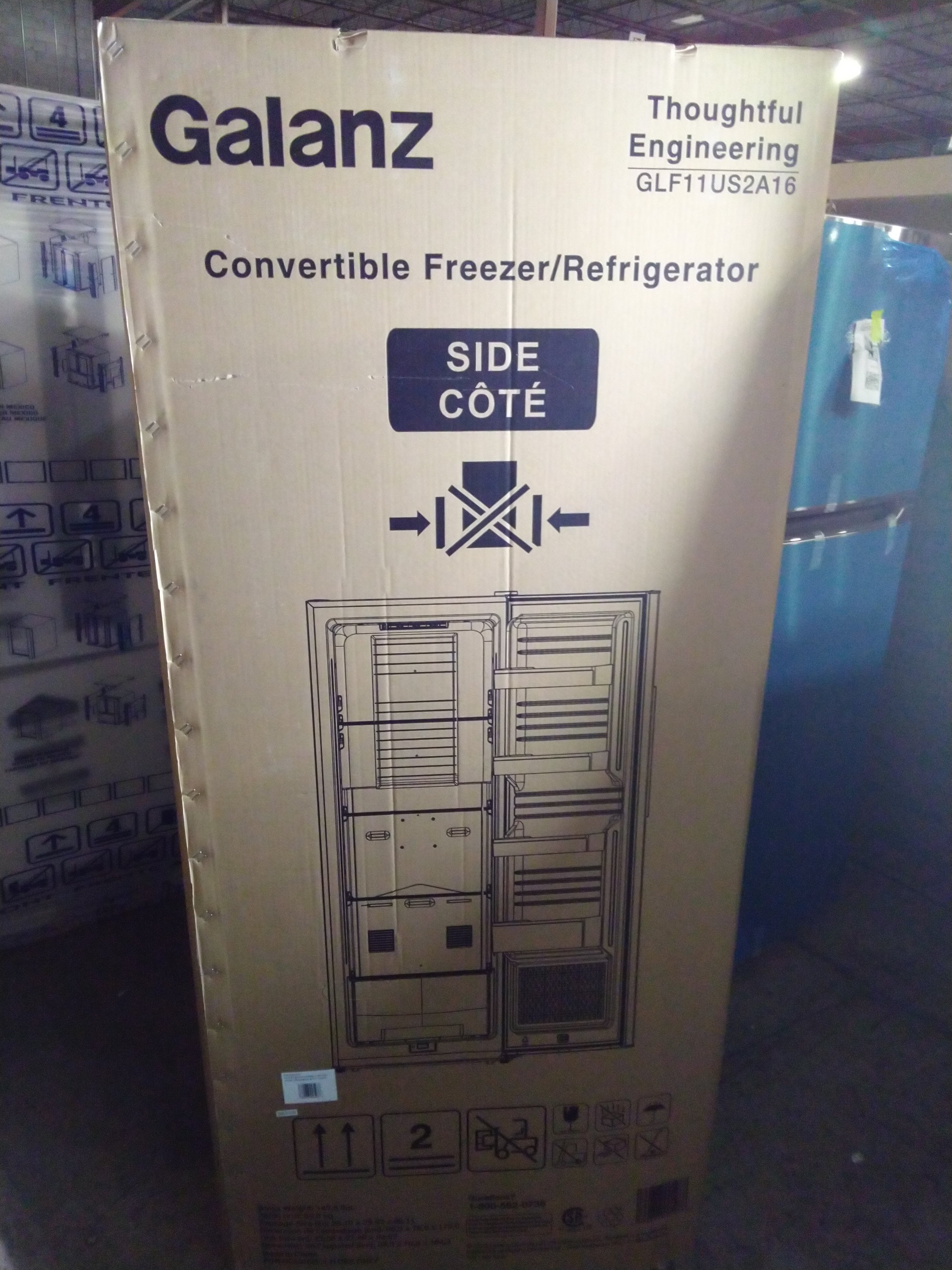 GALANZ 11 CU.FT. STAINLESS STEEL CONVERTIBLE UPRIGHT FREEZER/REFRIGERATOR - GLF11US2A16 - Inhomebuy