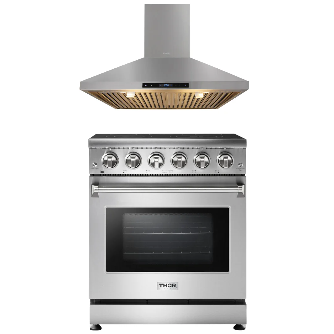 Thor Kitchen Appliance Bundle - 30 Inch Electric Range and Range Hood, AB-HRE3001 - Inhomebuy