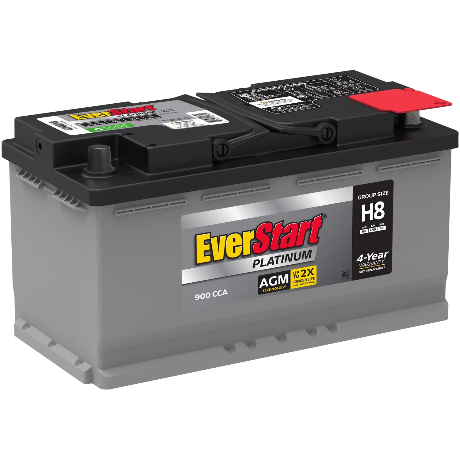 EverStart Platinum BOXED AGM Battery, Group Size H8 12 Volt, 900 CCA - Inhomebuy