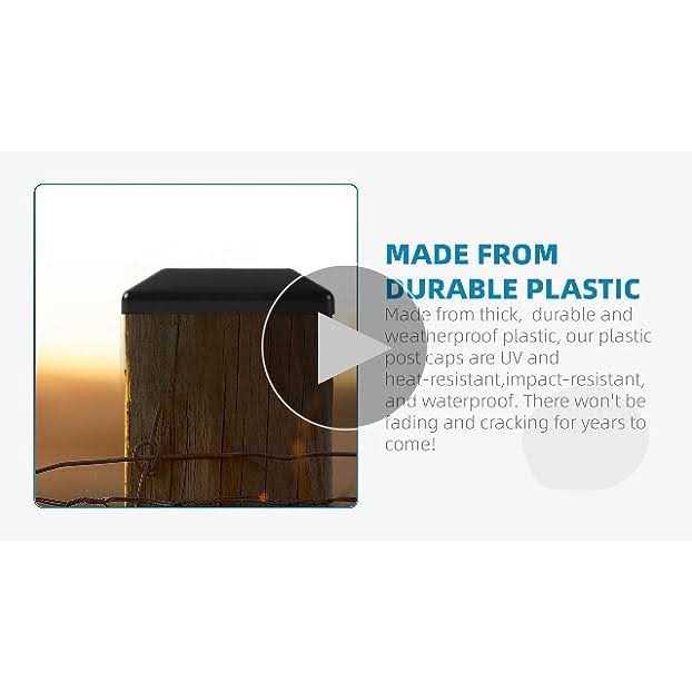 Tongass 4×4 Fence Post caps Made from Black Durable Plastic - Inhomebuy