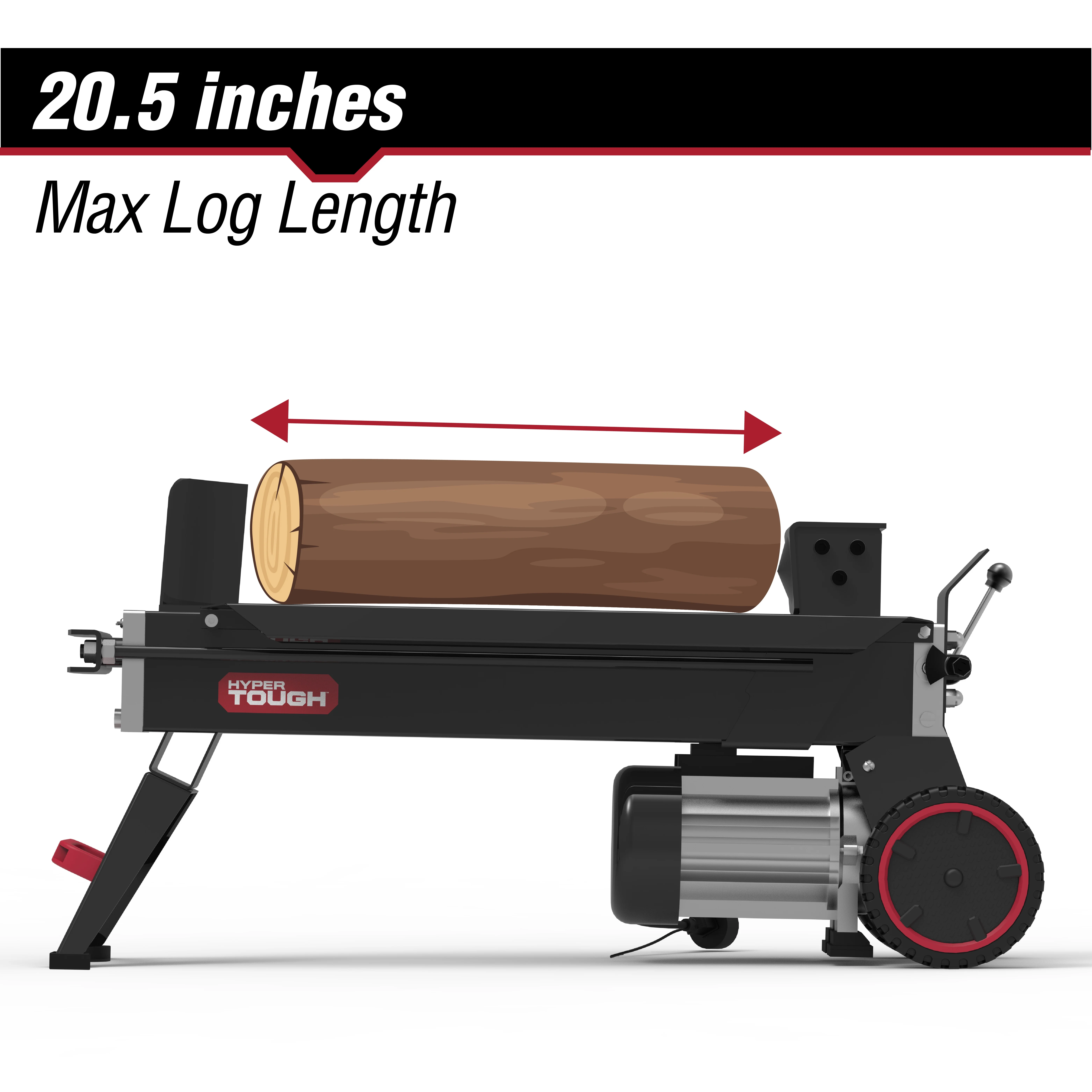 Hyper Tough 5 Ton Log Splitter, 15-Amp Induction Motor with Hydraulic Ram, Horizontal use with Vertical storage - Inhomebuy
