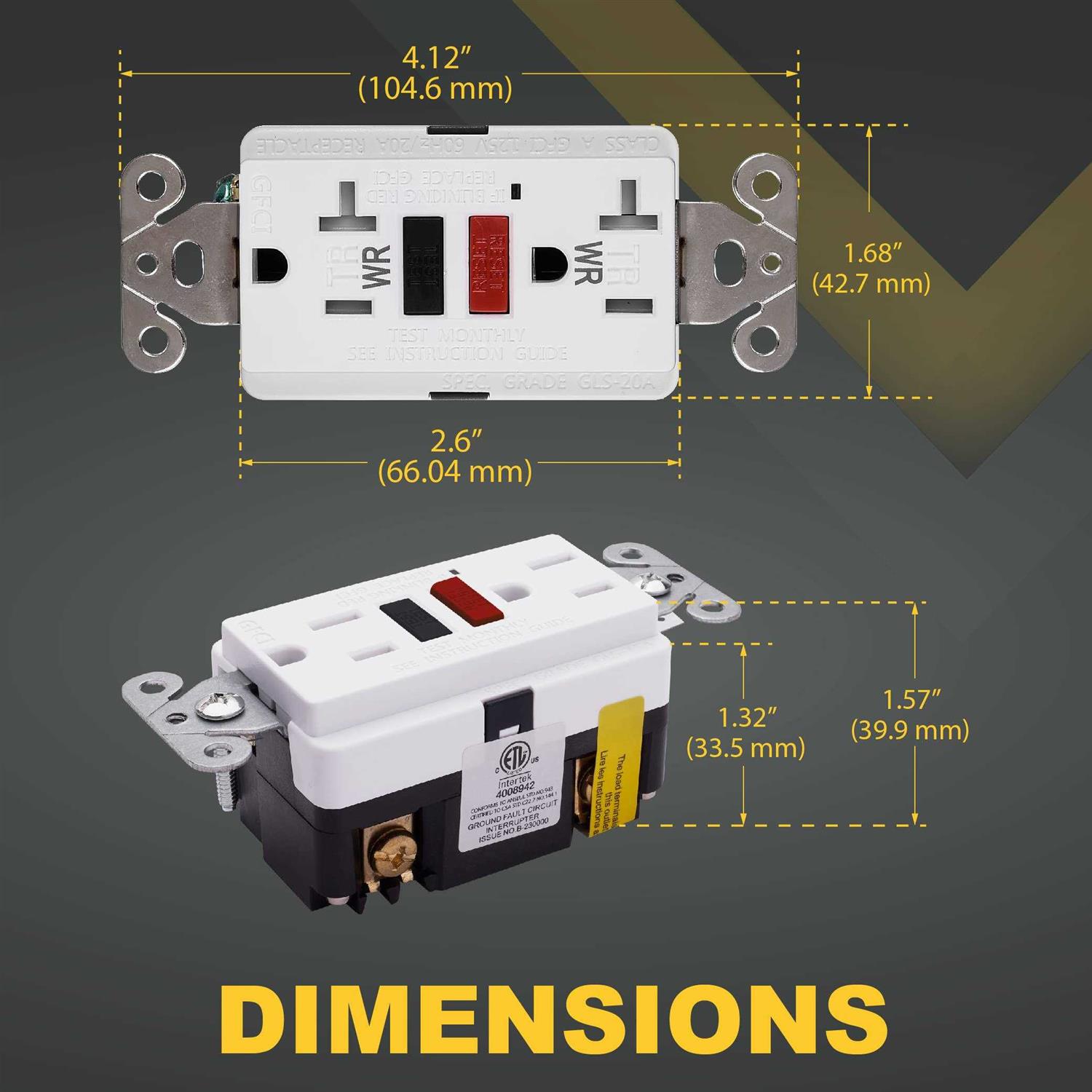 Faith 20A Gfci Outlet Slim GFI Receptacle with Wall Plate - Inhomebuy
