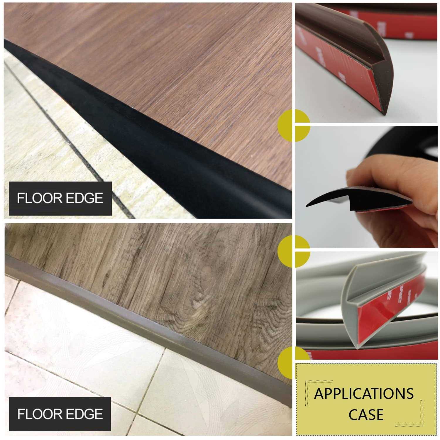 ZEYUE 6.56 FT PVC Carpet & Floor Edging Trim Strip-Threshold Transition Strips-Self Adhesive-Suitable for Threshold Transitions with a Height Less - Inhomebuy