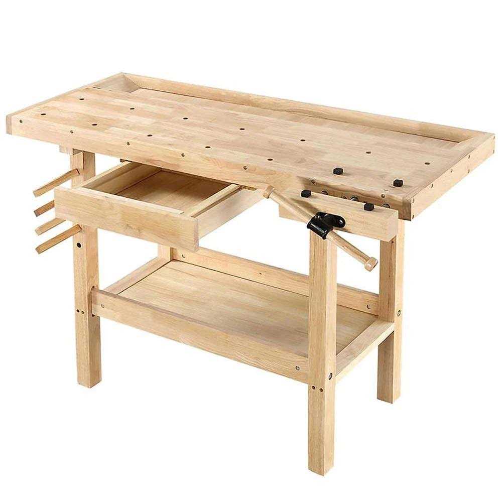 Olympia 50 in. x 20 Workbench with Built-in Wooden Vise and 330 lbs. Weight Capacity 410-333-0111 - Inhomebuy