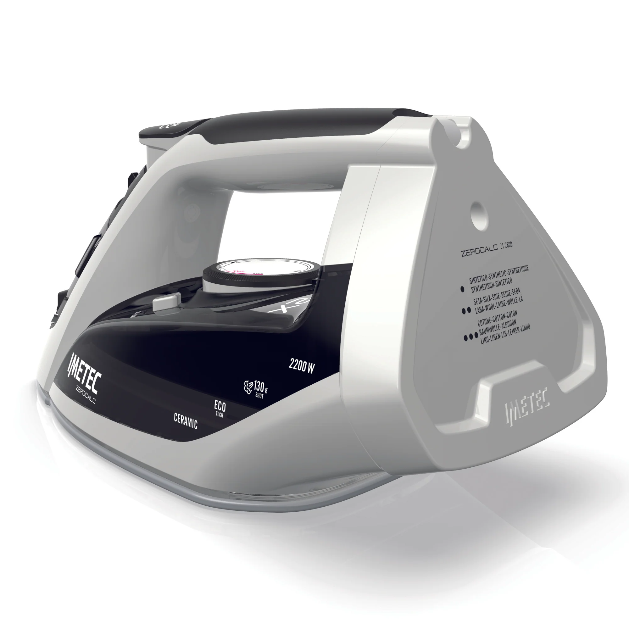 Imetec Steam Iron , 2X Zero Calc Z1 2800, 2200W, 130G , Glide Ceramic - Inhomebuy