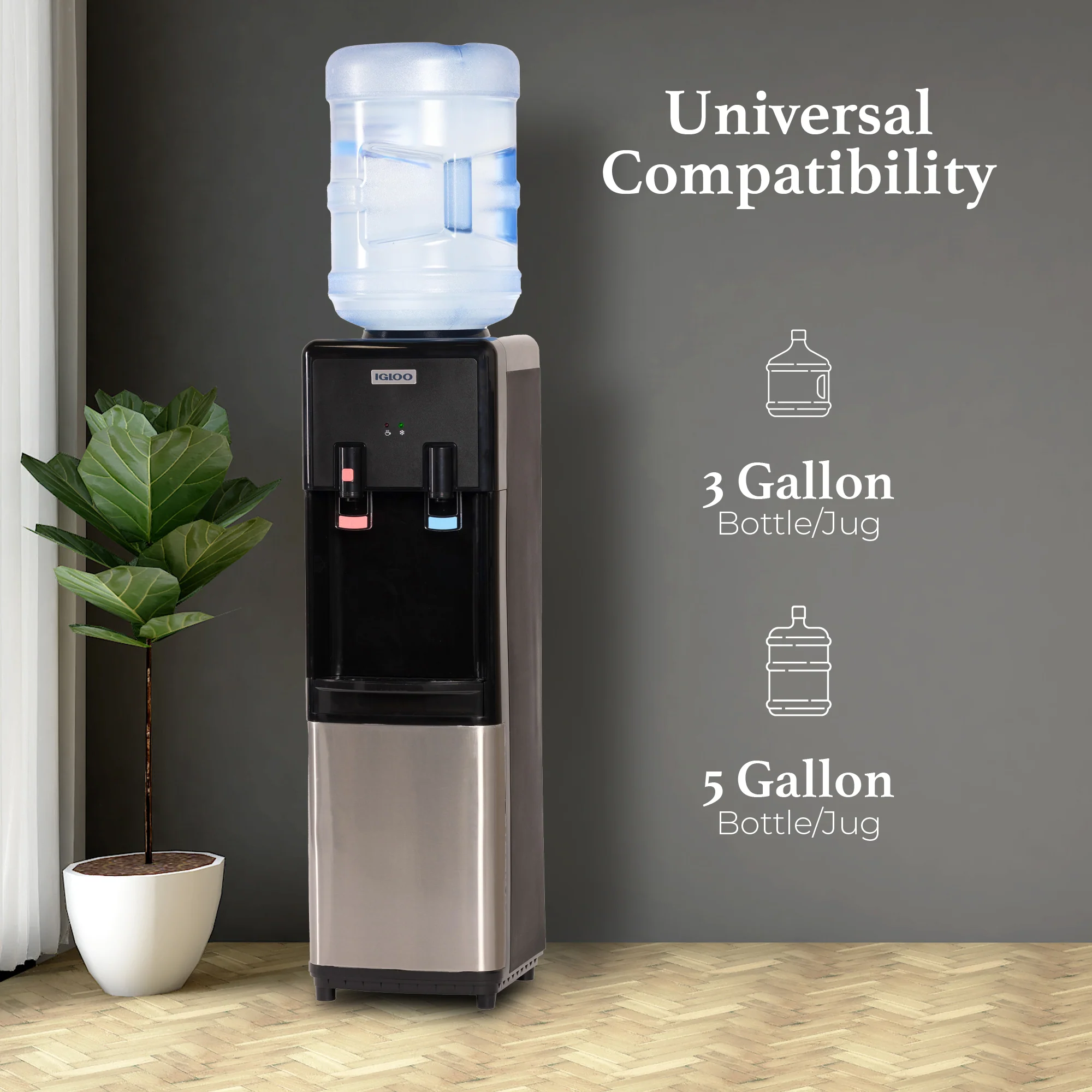 Igloo® Hot & Cold Top Loading Water Dispenser, Black - Inhomebuy