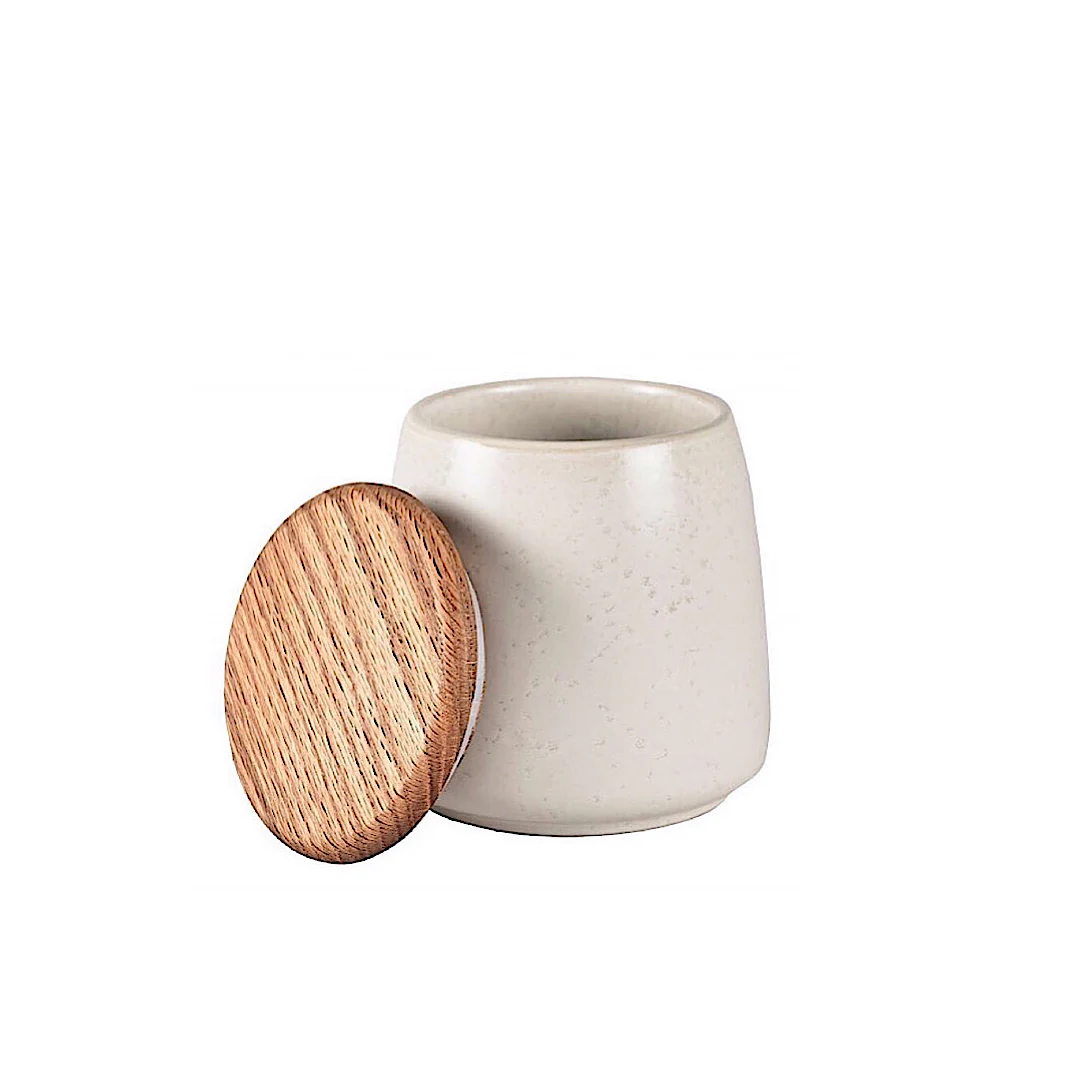 Stoneware Jar With Lid Height 12 cm - Inhomebuy