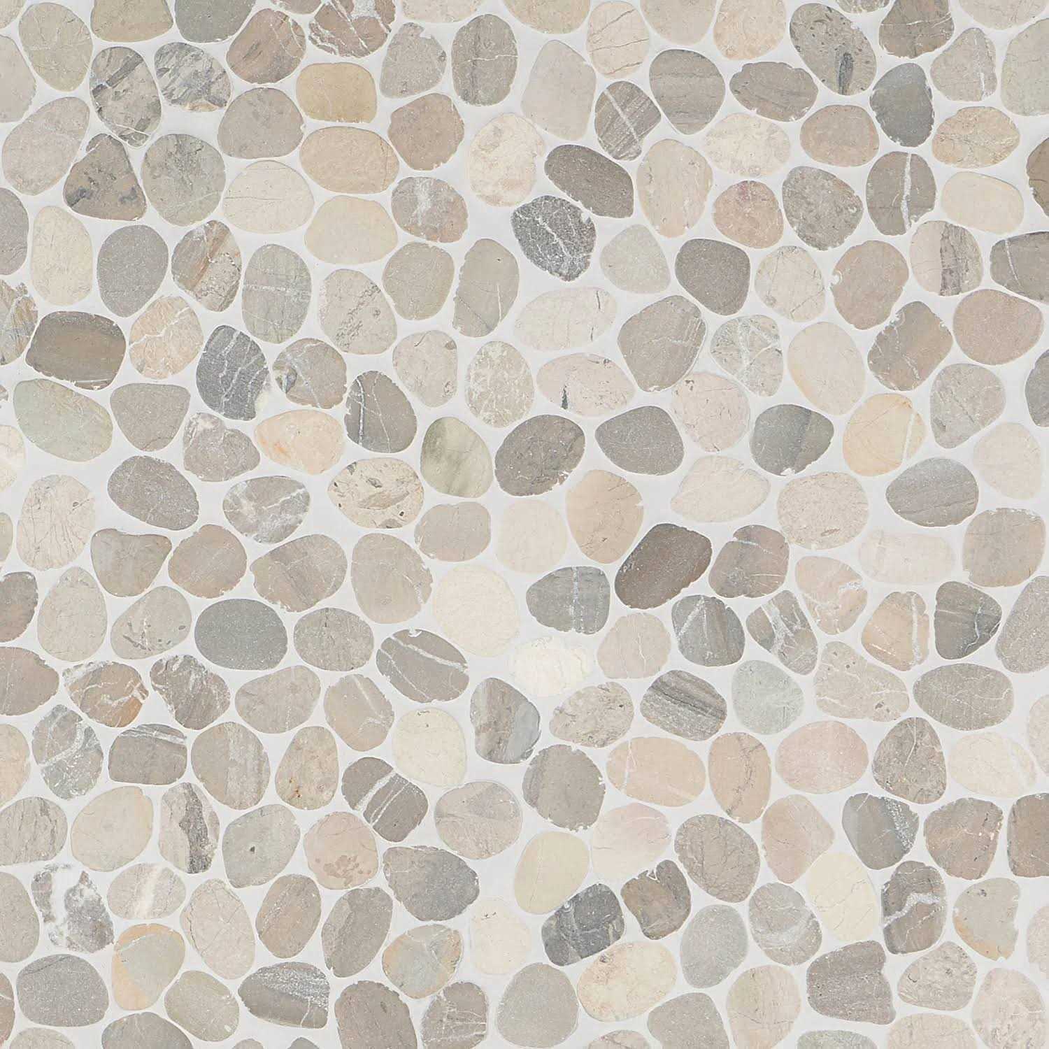 Countryside Oval Natural Pebble Stone Mosaic Wall & Floor Tile Ivy Hill Tile Color: Black - Inhomebuy