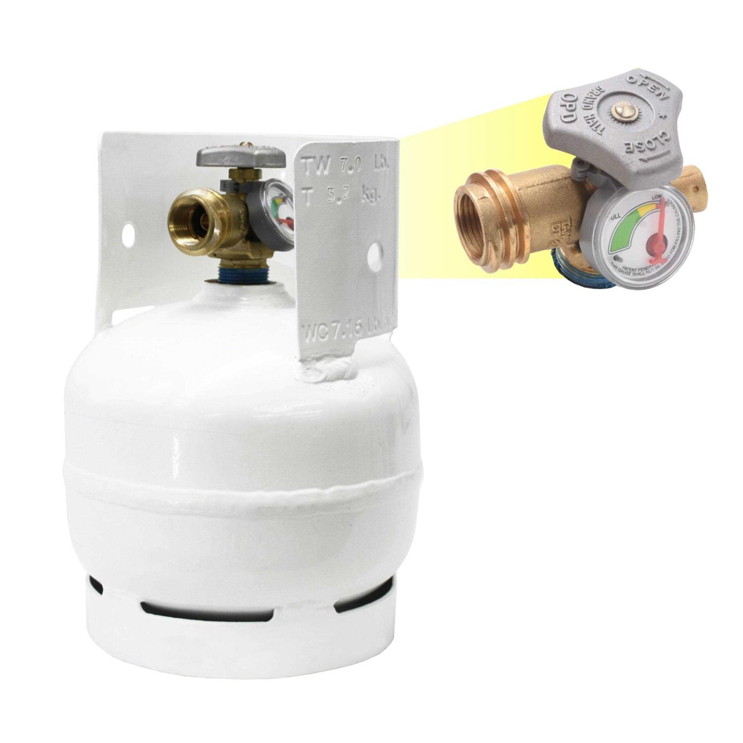 Flame King 33.5lb Steel Propane Tank Forklift Cylinder with Gauge - Inhomebuy