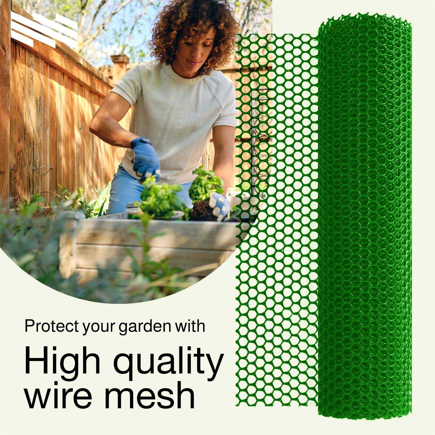 Maporch Upgraded 157in X 10ft Green Plastic Chicken Wire Fence Mesh - Inhomebuy