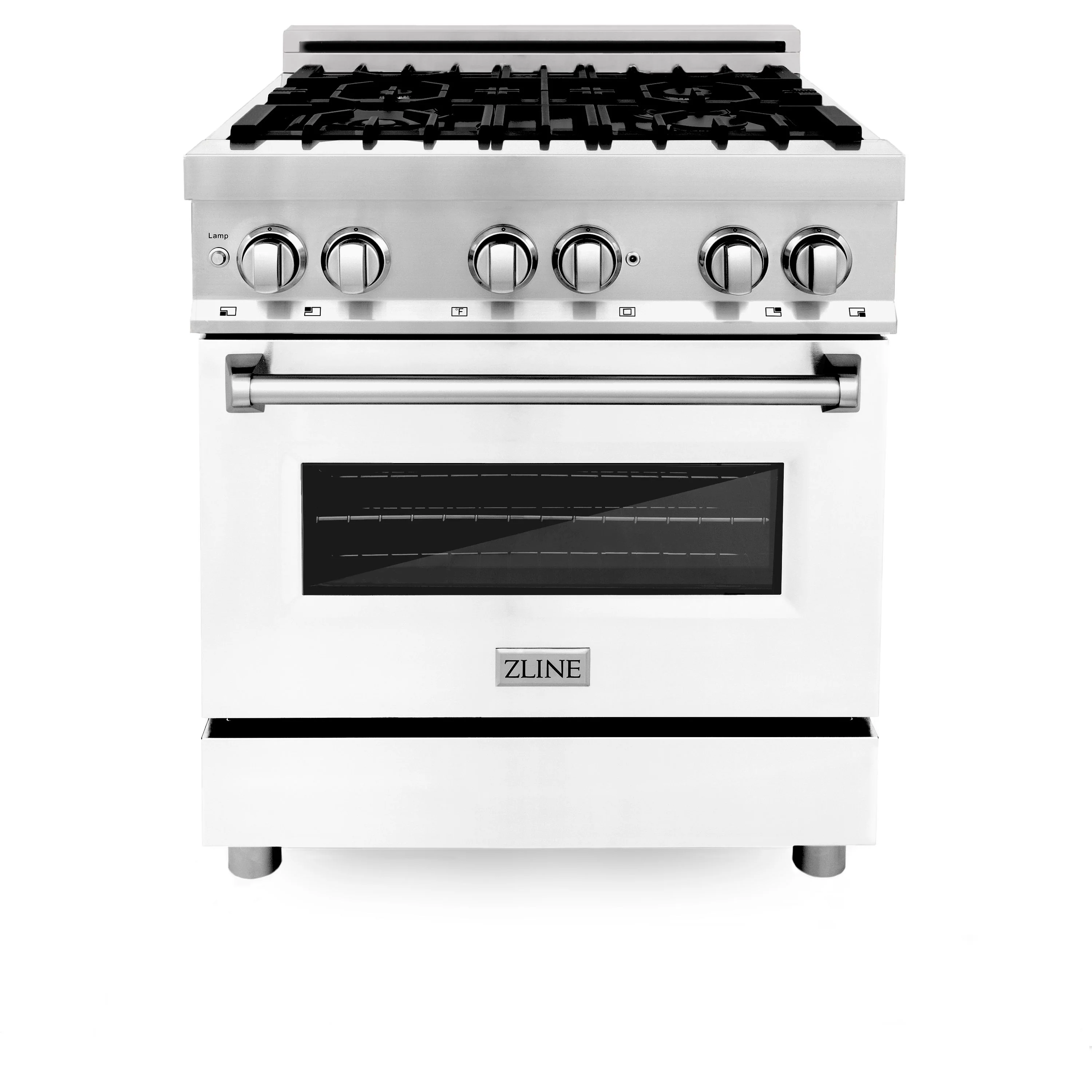 ZLINE Kitchen and Bath 30 in. Professional Gas Burner/Electric Oven Stainless Steel Range with White Matte Door, RA-WM-30 - Inhomebuy