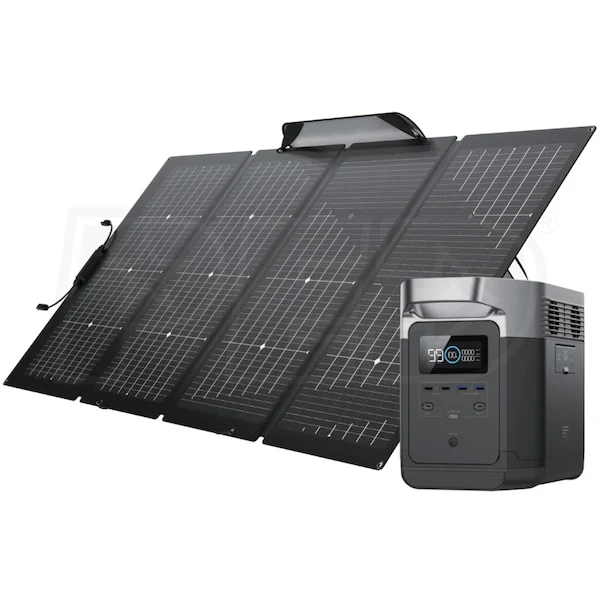 EcoFlow Package - DELTA 1000 Portable Power Station (1008Wh) and 1 x Bifacial Portable Solar Panel (220W) - Inhomebuy