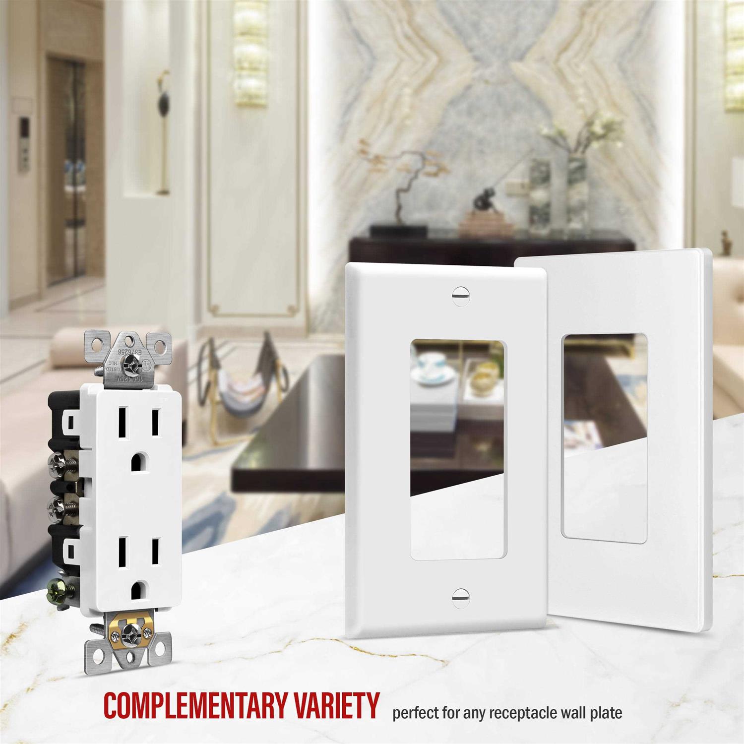 Enerlites Decorator Receptacle Residential Grade Wall Outlet 15A 125V - Inhomebuy