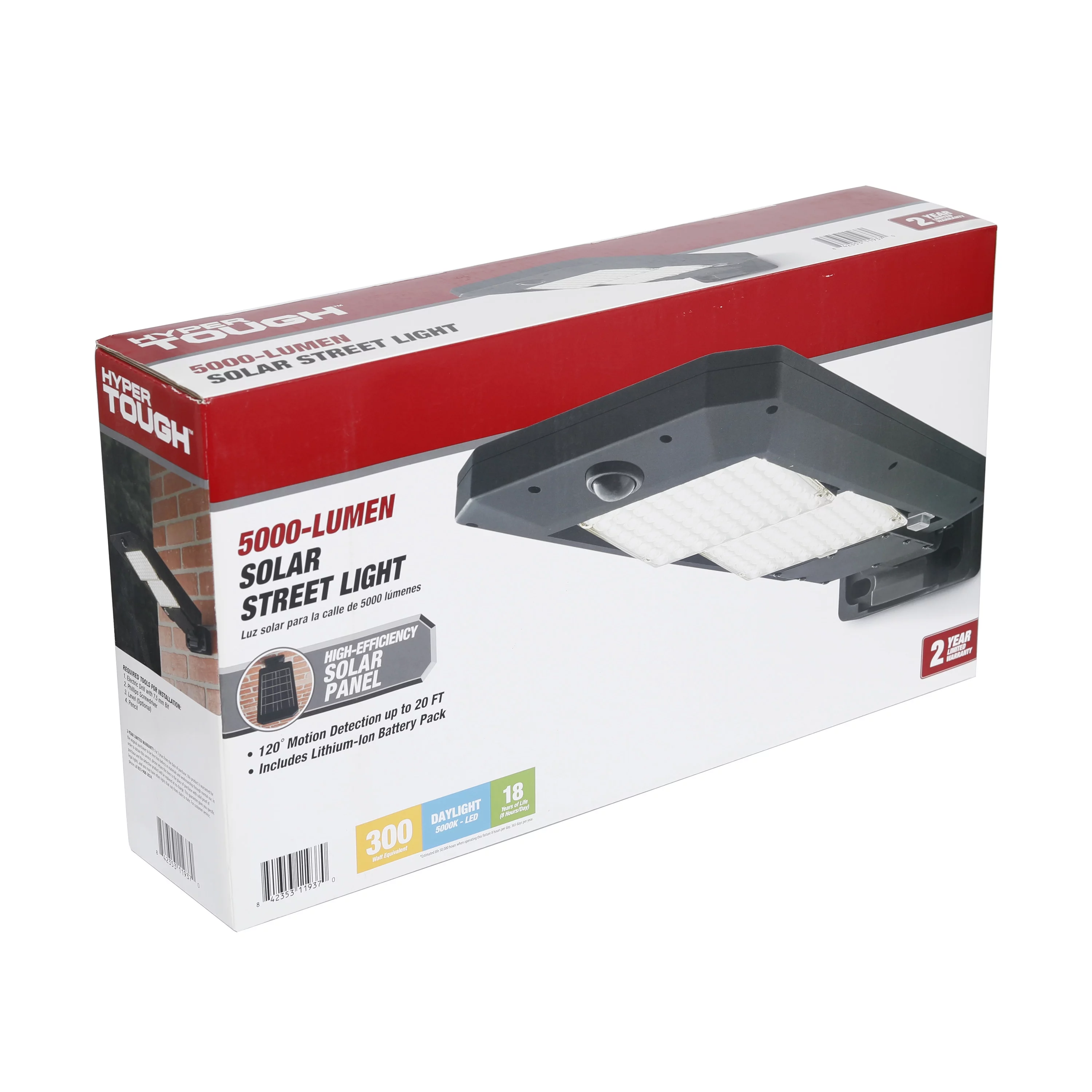 Hyper Tough 5000 Lumen Motion Sensor Solar Street Light - Inhomebuy
