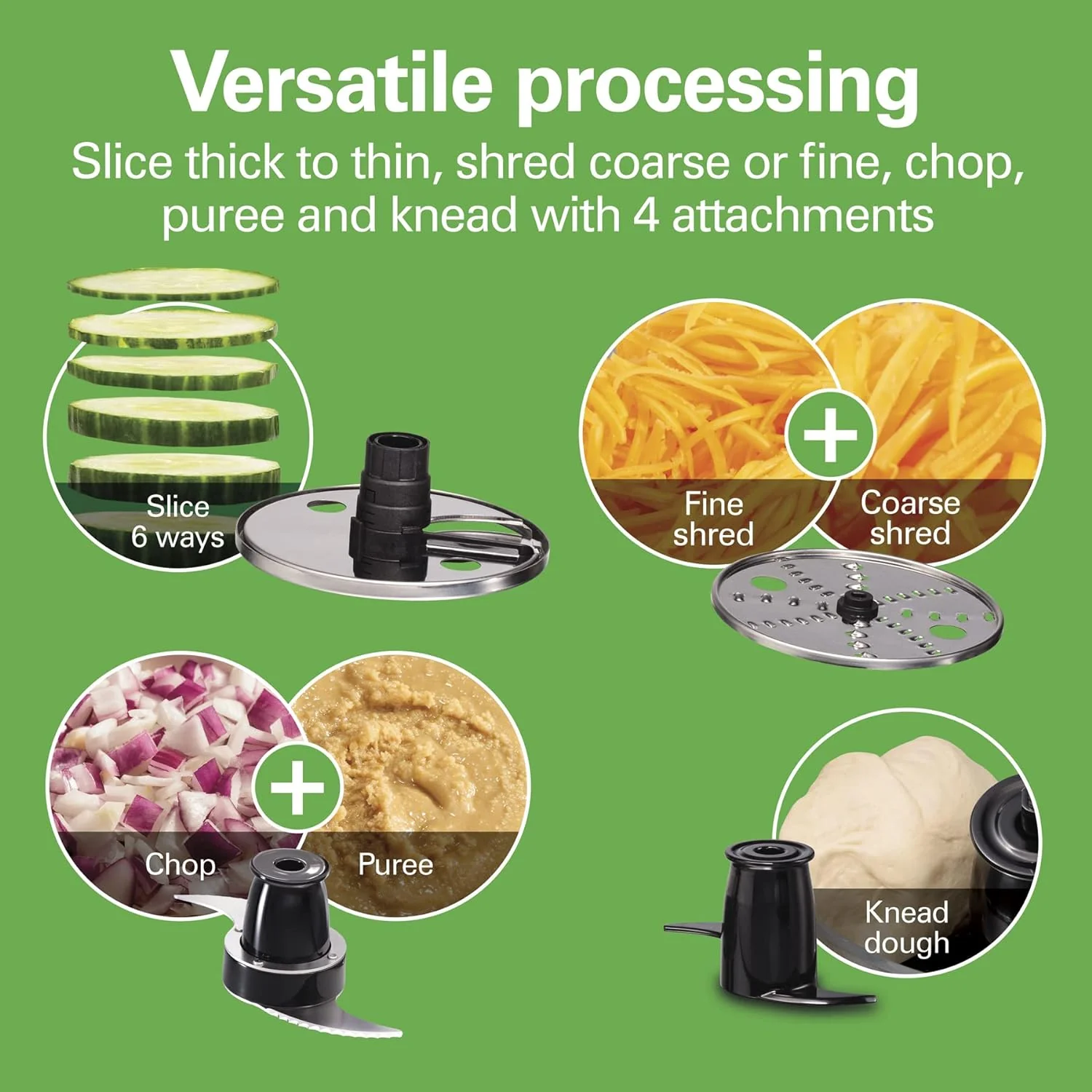 Hamilton Beach Food Processor: 8-cup, Stack & Snap, silver | 70820 - Inhomebuy