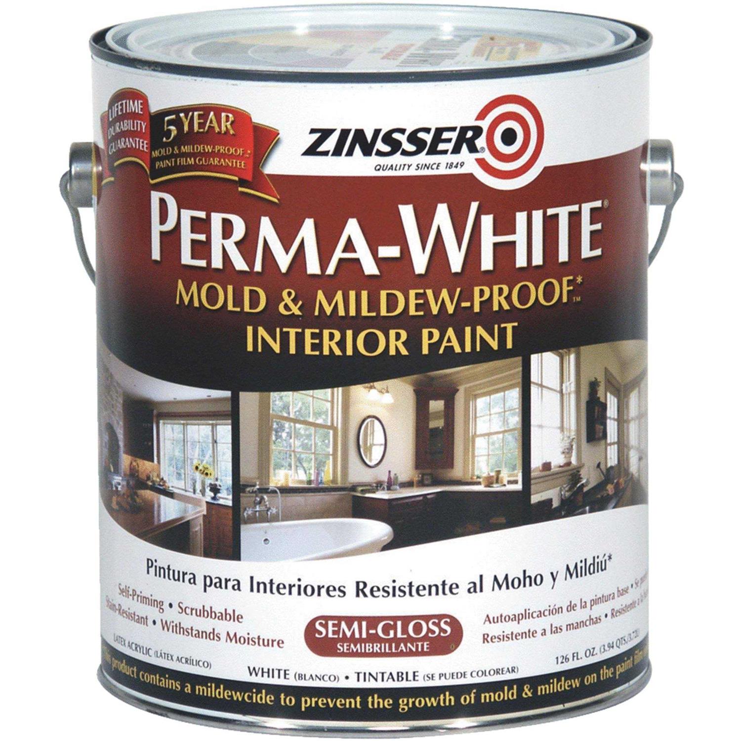 Zinsser Perma Mold Mildew-Proof White Interior Paint - Inhomebuy