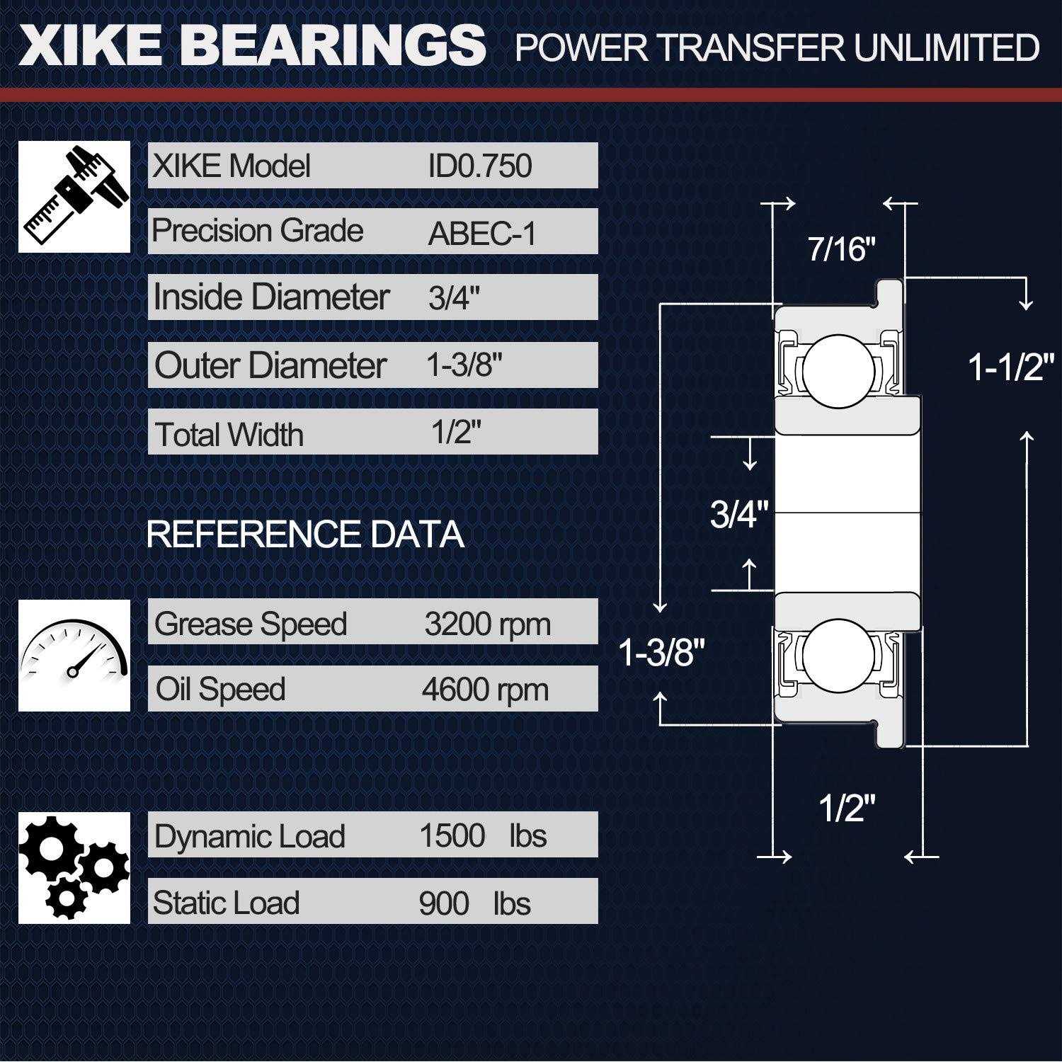 XiKe 2 Pcs 6007-2RS Double Rubber Seal Bearings 35x62x14mm, Pre-Lubricated and Stable Performance and Cost Effective - Inhomebuy