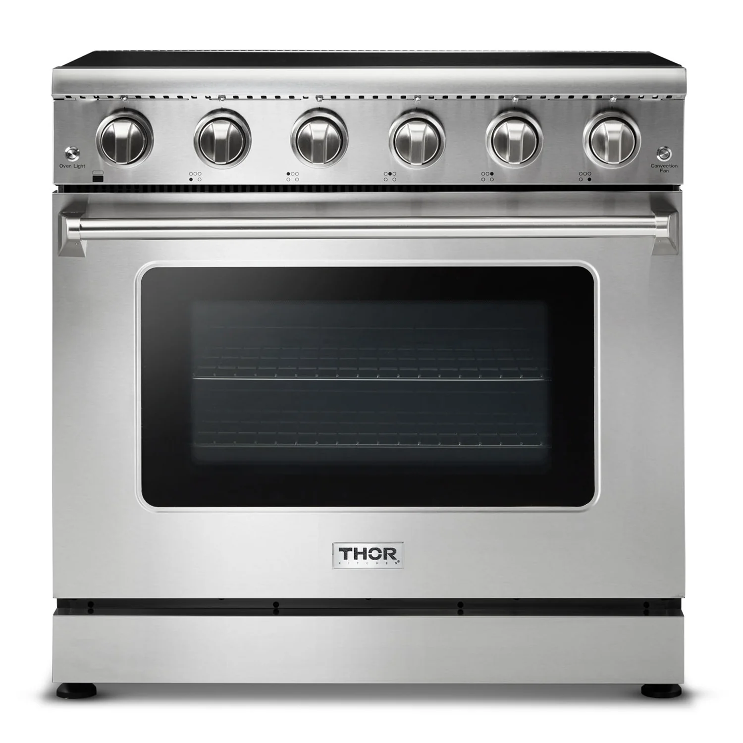 Thor Kitchen 36 in. Glass Top 5 Elements Convection Electric Range, HRE3601 - Inhomebuy