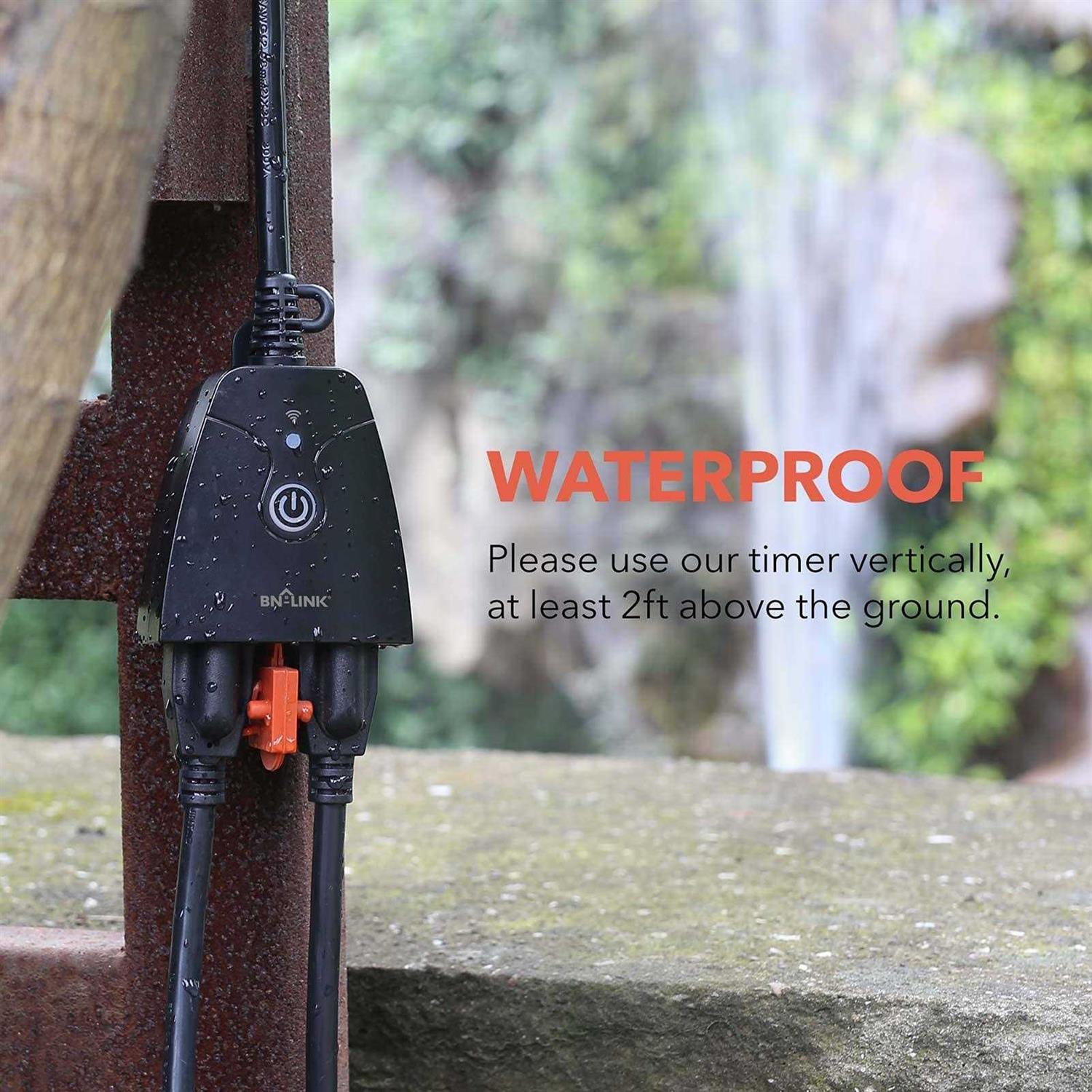 Outdoor Smart WiFi Plug Waterproof 6 Outlets Power Stake Timer with 6Ft Cord HBN - Inhomebuy