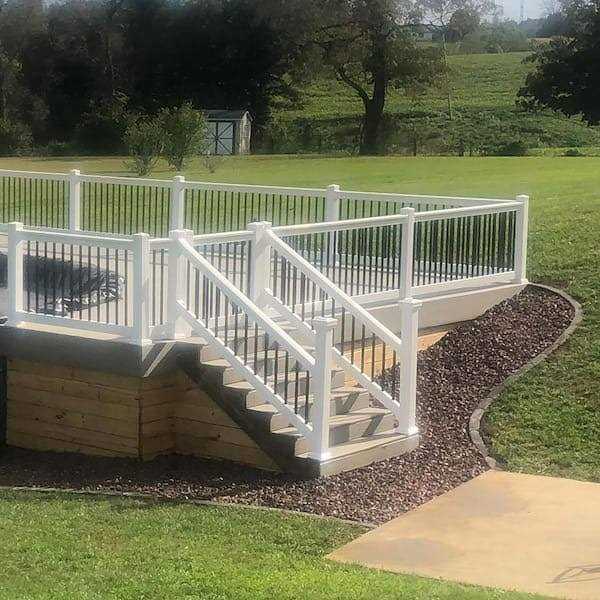 Weatherables Naples 3 ft. H x 8 ft. W Vinyl Railing Kit - Inhomebuy