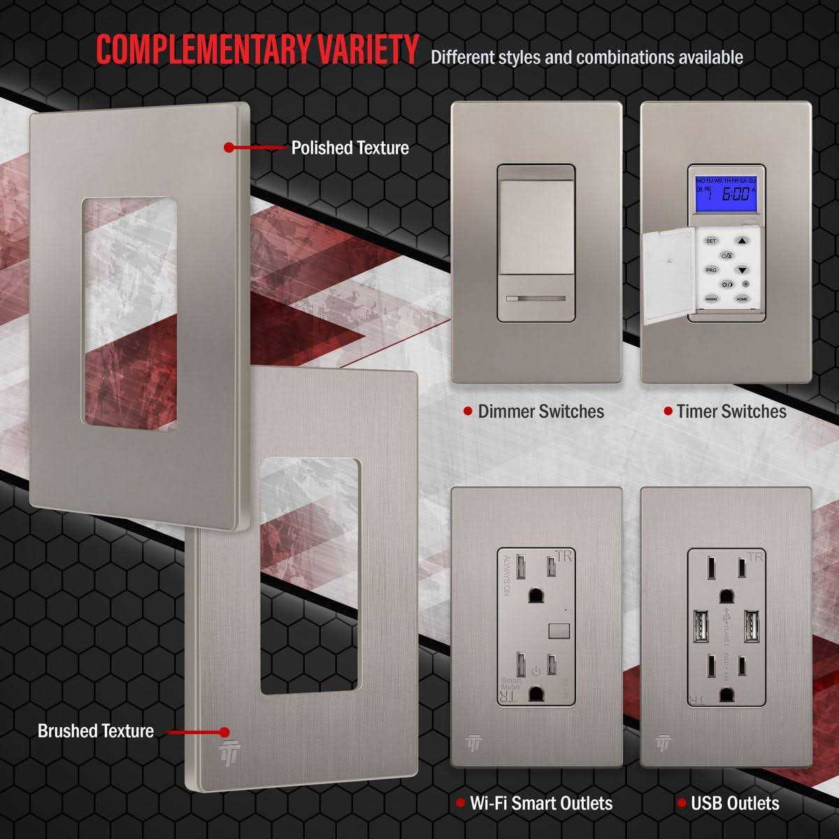 Enerlites Elite Series Screwless Decorator Wall Plate Child Safe Outlet Cover - Inhomebuy