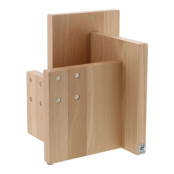 ZWILLING Square Italian Magnetic Knife Block in Natural Beechwood, Storage Series - Inhomebuy