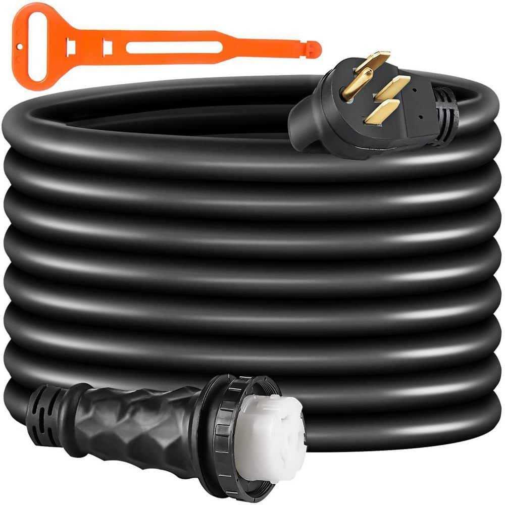 VEVOR Rv Power Cord 50 ft 50 amp Rv Extension Cord 14-50P to SS2-50R Rain Proof HJLJQYT50X50DSK01V1 - Inhomebuy
