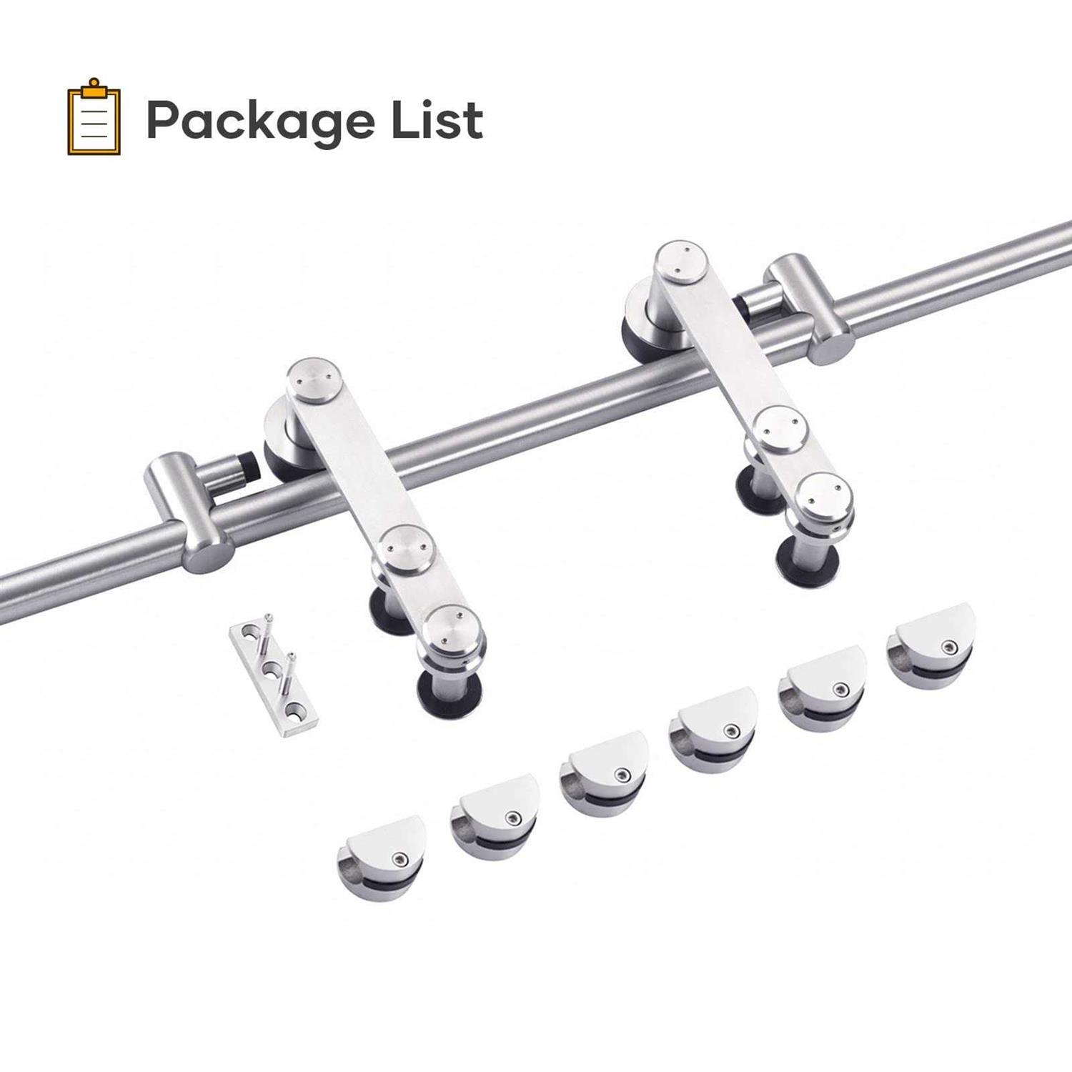 EaseLife 6.6 Ft Stainless Steel Sliding Barn Door Hardware Track Kit,Heavy Duty,Anti-Rust Anti-Corrosion,Slide Smoothly Quietly,Easy Install - Inhomebuy