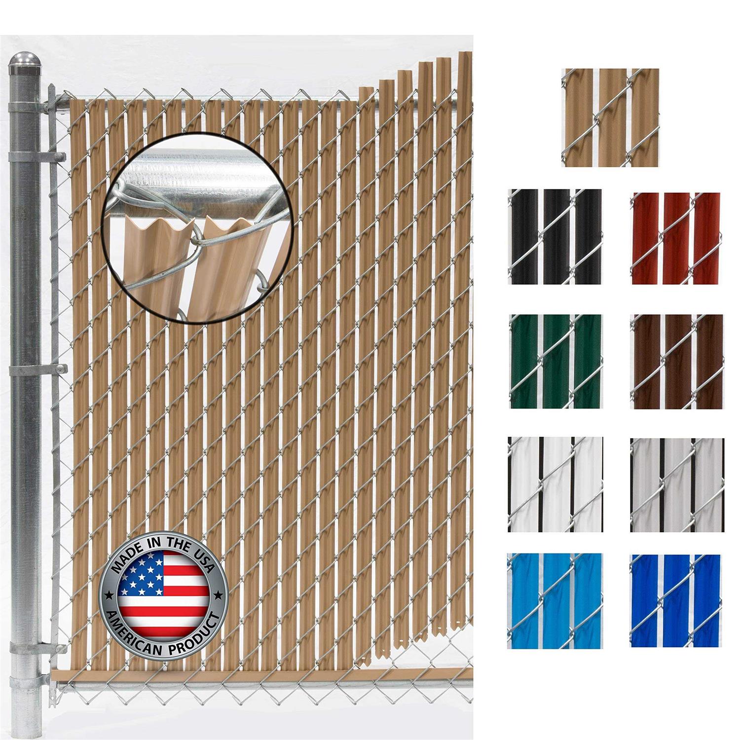 Fencesource Wave Slat Single Wall Bottom Locking Privacy Slat for 4 5 6 7 and 8 Chain Link Fence - Inhomebuy