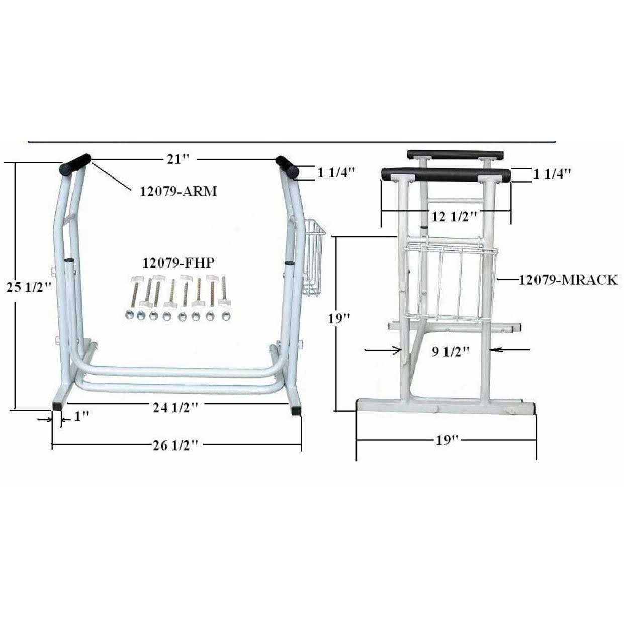 Drive Medical Stand Alone Toilet Safety Rail - Inhomebuy