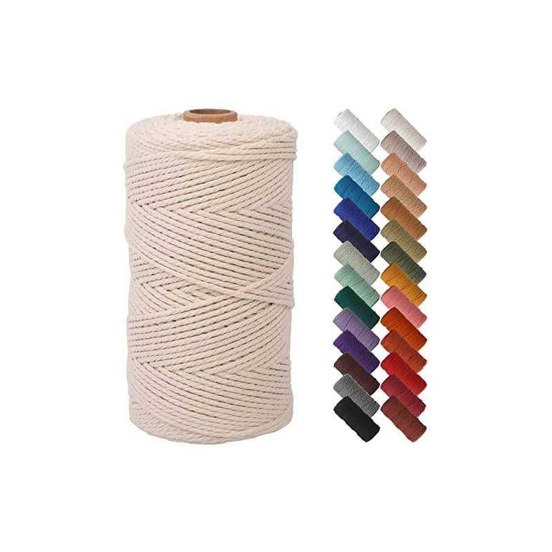 NOANTA Macrame Cord 3mm x 109yards Colored Macrame Rope Cotton Rope Macrame Yarn - Inhomebuy