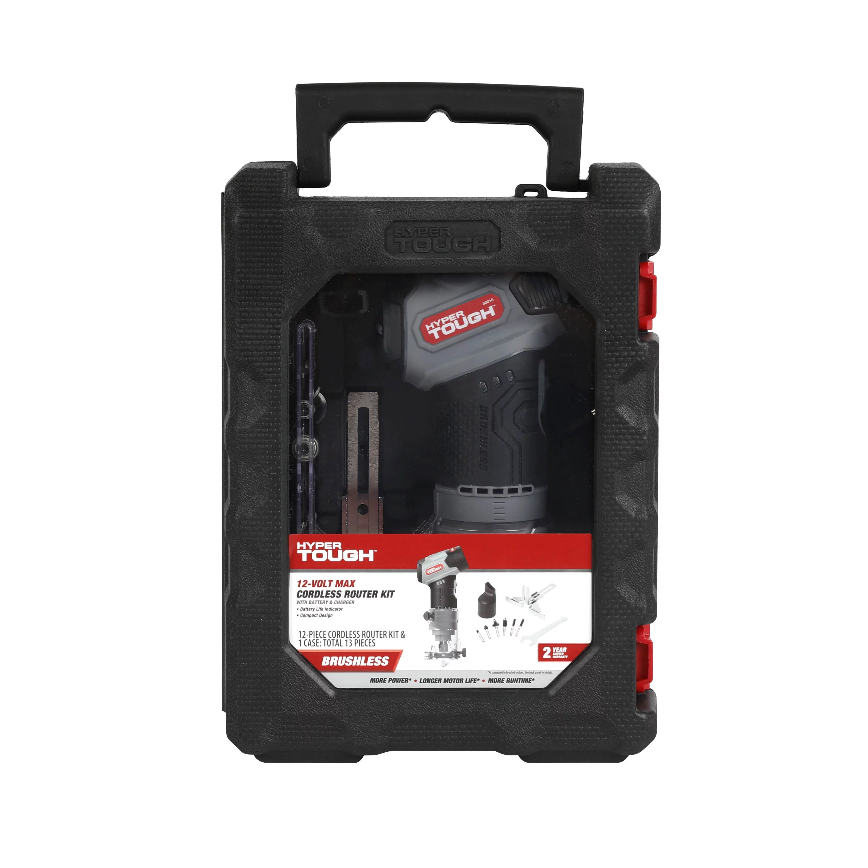 Hyper Tough 12V Max Lithium-Ion Brushless Palm Edge Router with 1.5Ah Battery and Charger, 80016 - Inhomebuy