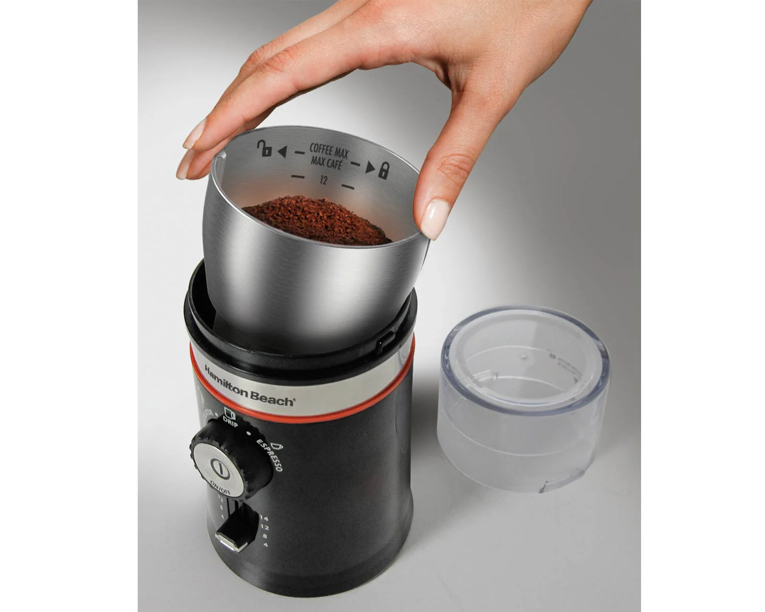 Hamilton Beach Coffee Grinder: 14-cup, s/s bowl, black | 80393C - Inhomebuy