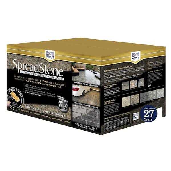 DAICH SpreadStone SpreadStone 2.5 Gal Satin Interior/Exterior Decorative Concrete Resurfacing Kit - Inhomebuy