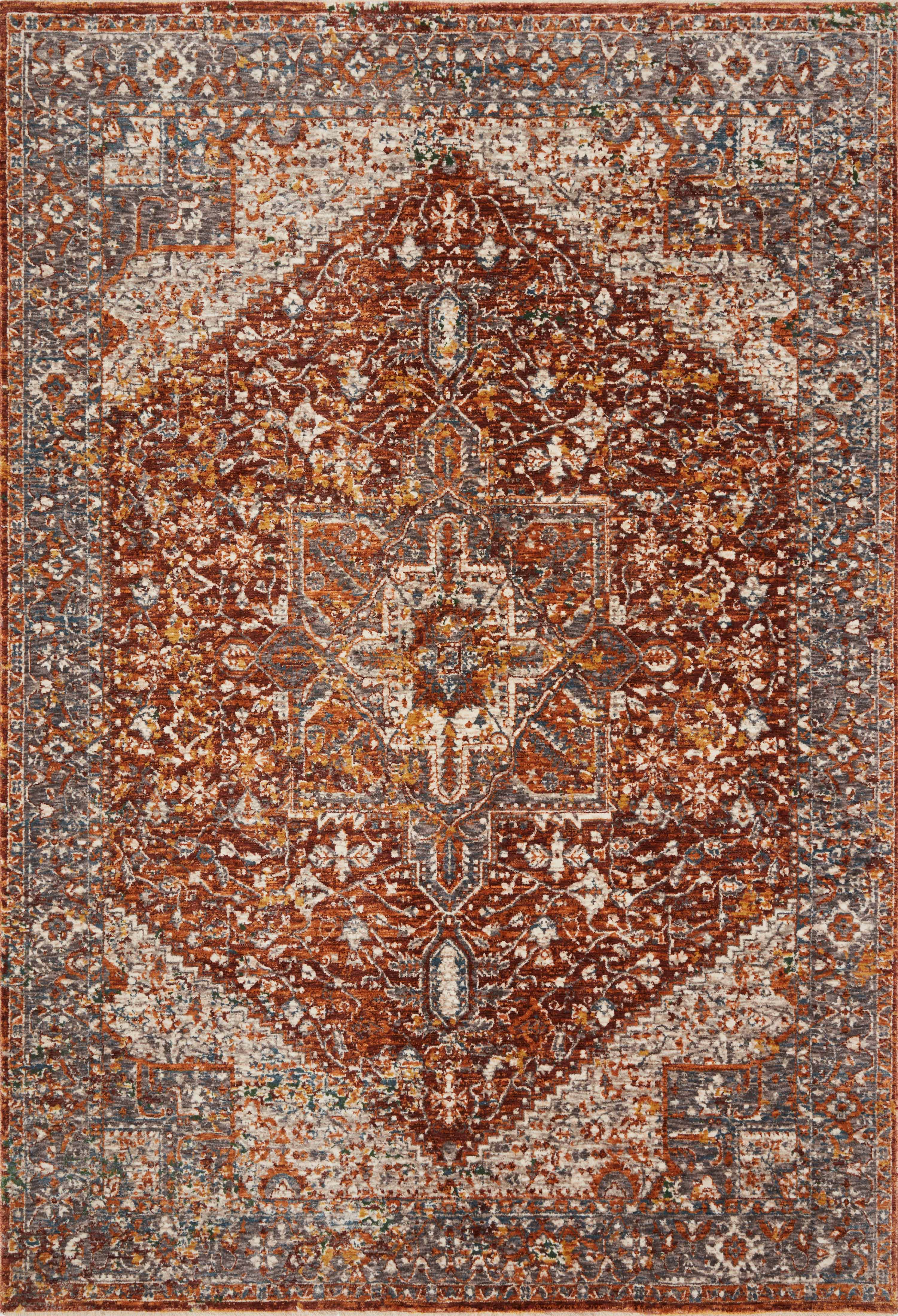 Loloi Rugs Lourdes Collection Rug in Rust, Multi - 11'6