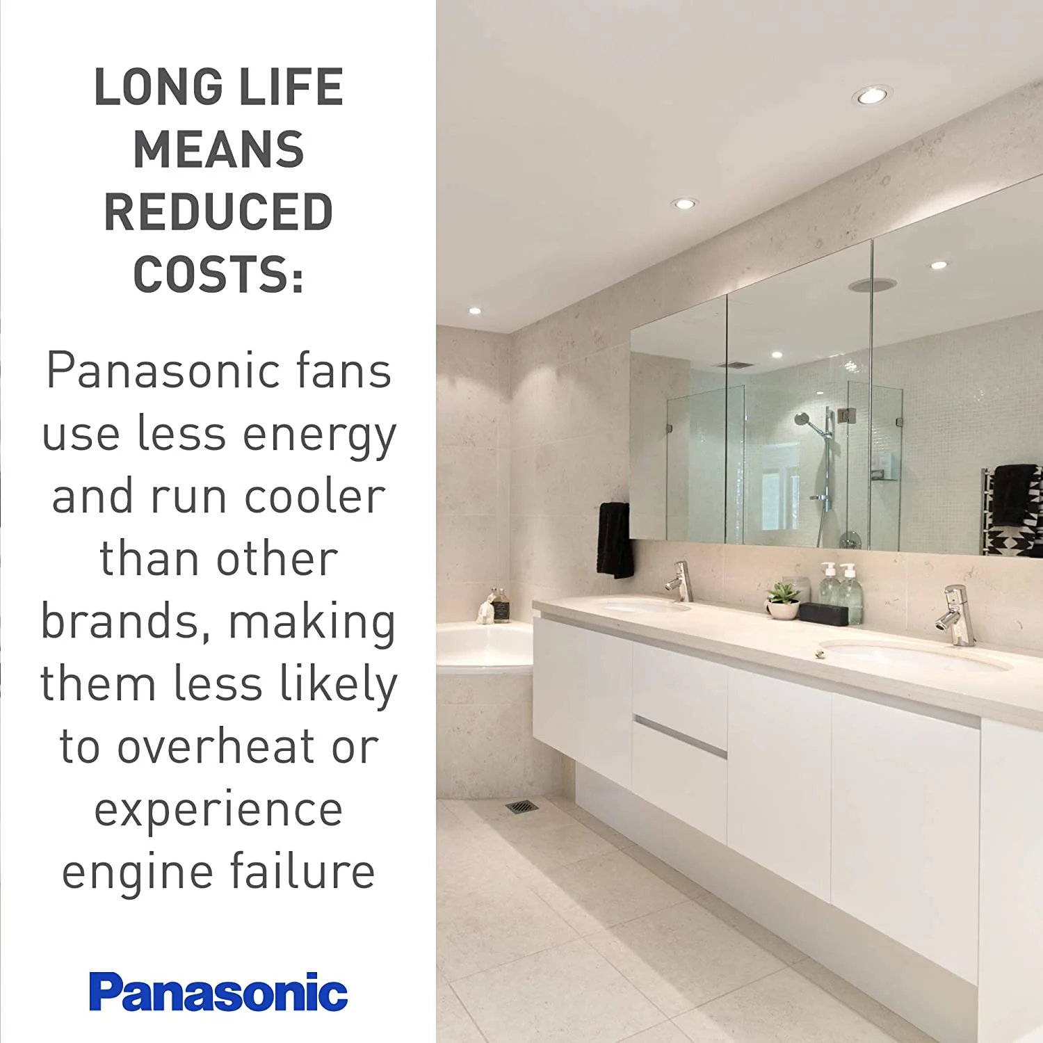 Panasonic Bath Fan Ceiling WhisperFitEZ w/Light | FV-08-11VFL5E - Inhomebuy