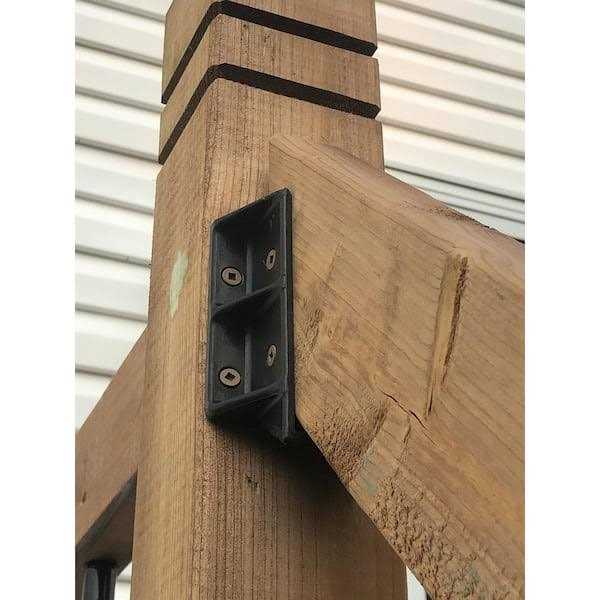 Fence & DECK RITE Adjustable Fence Brackets fits Standard 2x 4 Railings Adjustable up to 35 Degrees. Reinforced Black - Inhomebuy