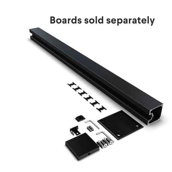 HOFT 96 in. Black Aluminum in-Ground Fence Line Post and Hardware - Inhomebuy