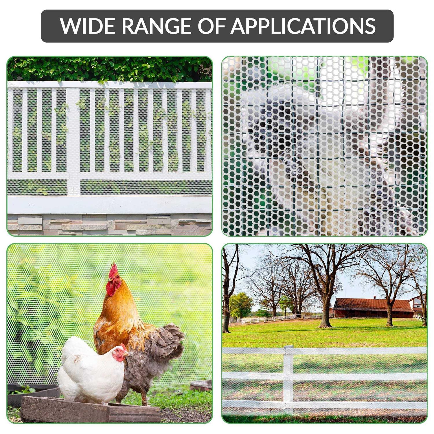 QueenBird Upgraded Plastic Chicken Wire Fence Mesh 15.7IN x 10FT - Inhomebuy