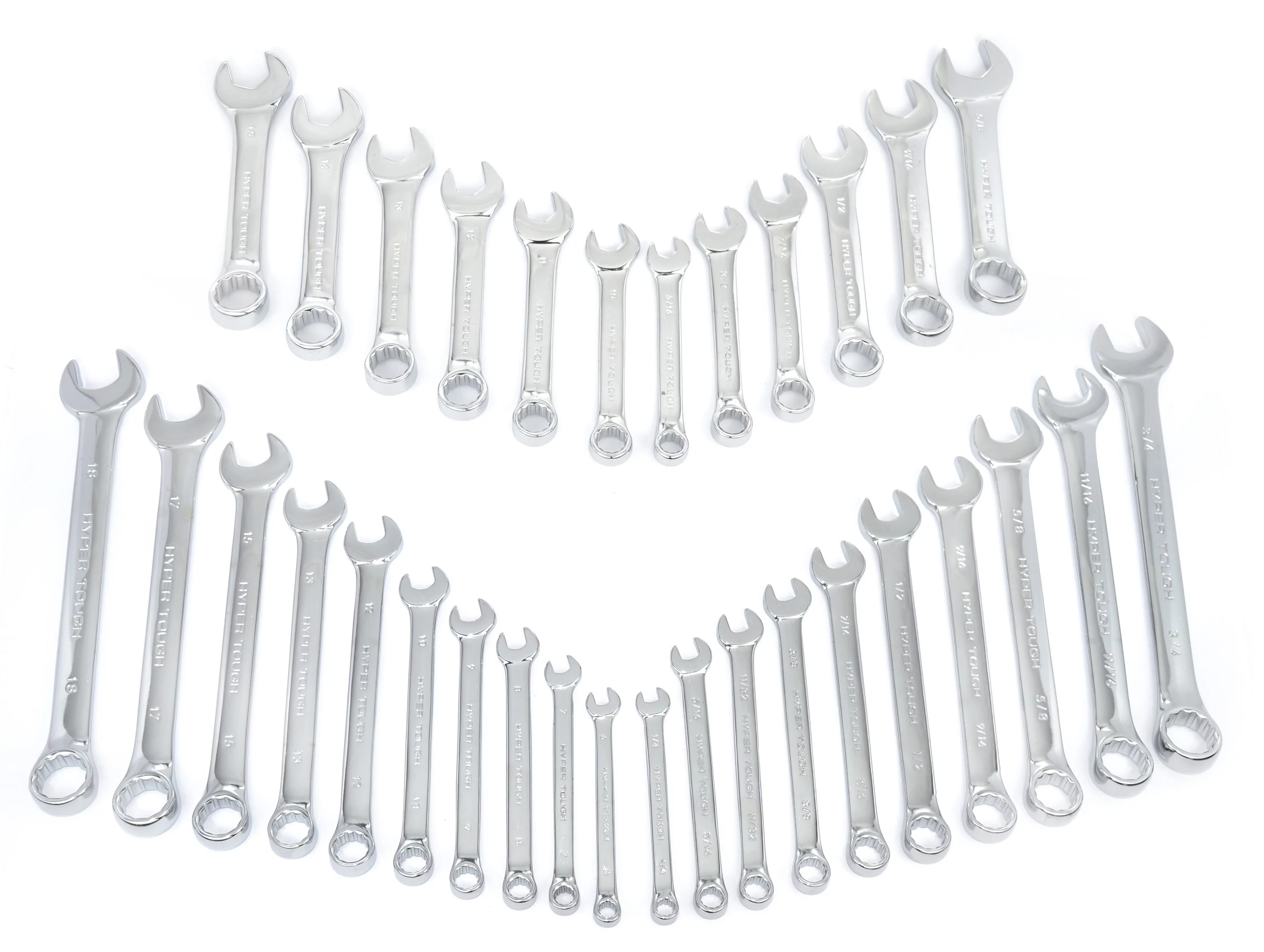 Hyper Tough 32-Piece Combination Wrench Set, Metric & SAE - Inhomebuy