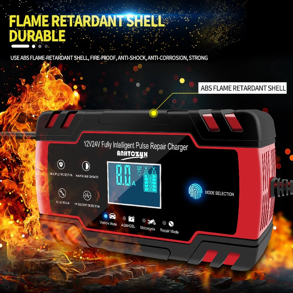 AC DC 12V/8A 24V/4A Automatic Car Battery Charger, DFITO Trickle Battery Charger, Power Battery Maintainer for Car, Automotive, Vehicle, Motorcycle - Inhomebuy