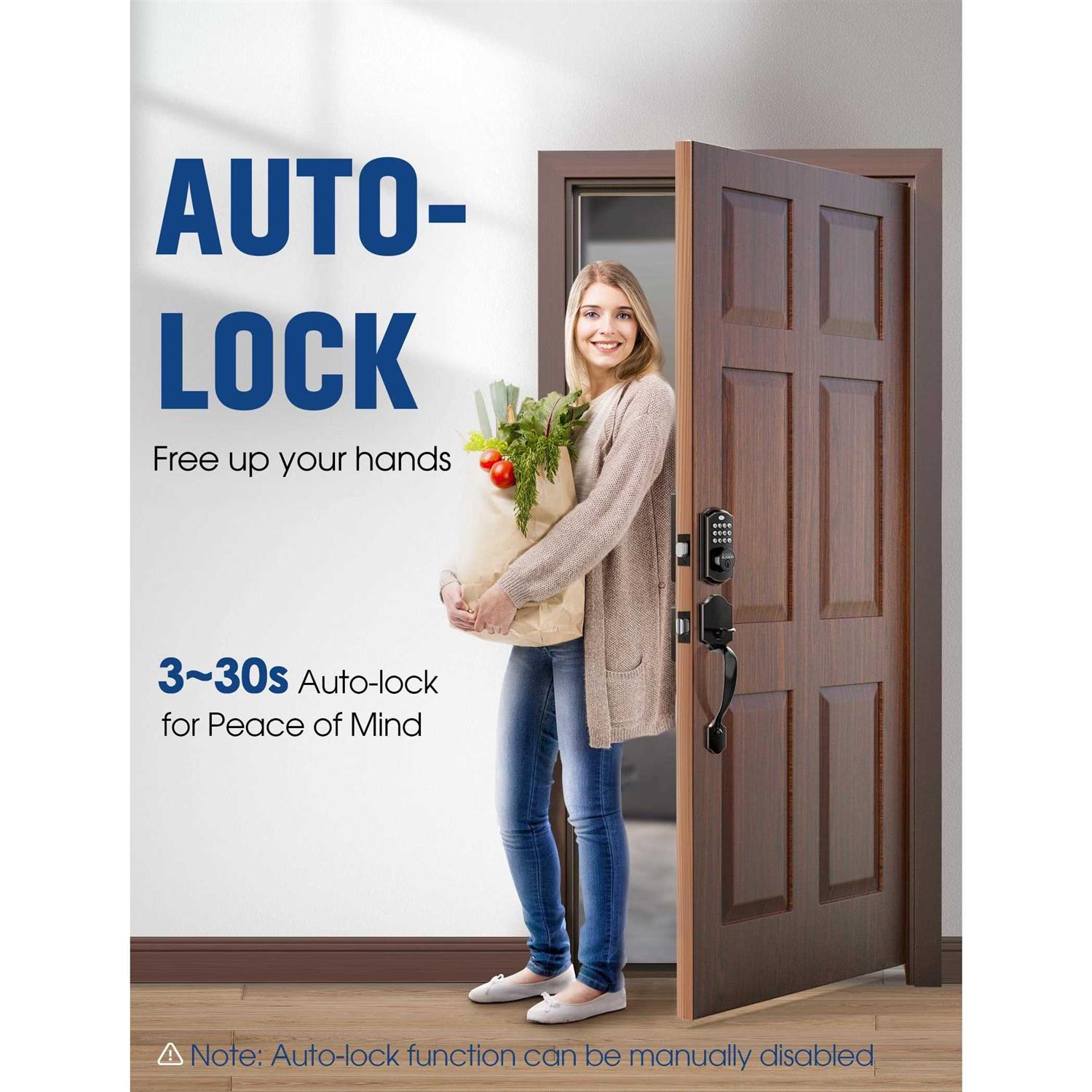 Keyless Entry Door Lock Electronic Deadbolt Lock Auto Lock - Inhomebuy