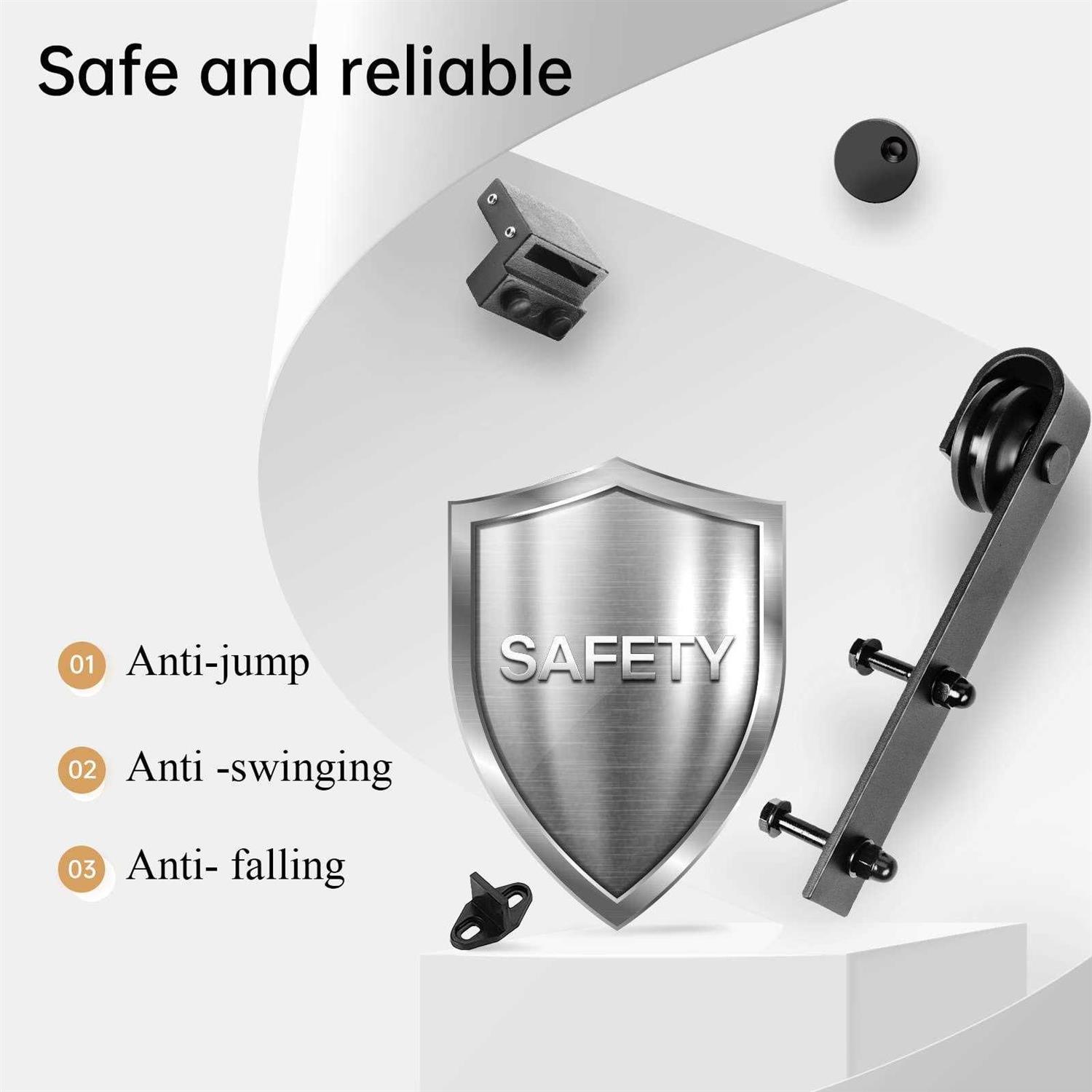 EaseLife Heavy Duty Sliding Barn Door Hardware Track Kit,Straight Pulley,Slide Smoothly Quietly,Easy Install - Inhomebuy