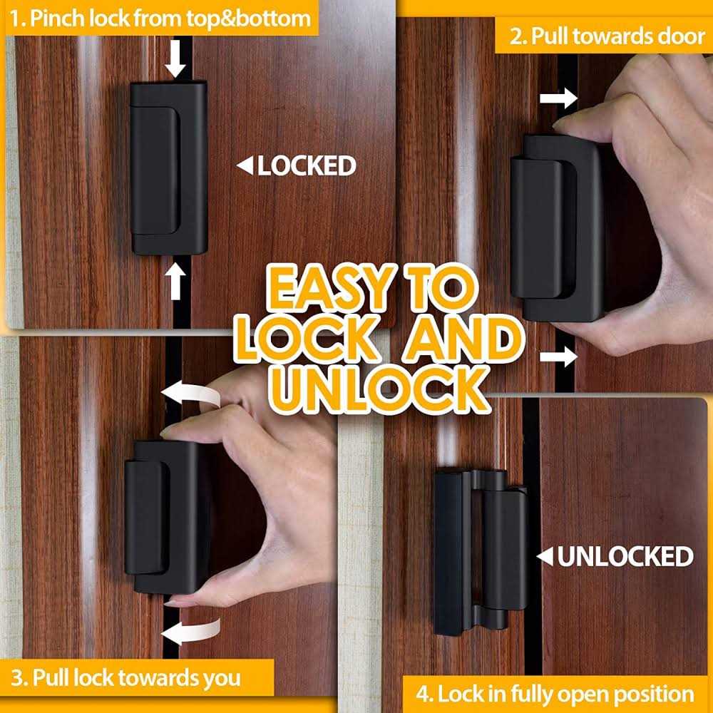 Everplus Home Security Door Lock Childproof Door Reinforcement Lock with 3 Inch Stop Withstand 800 lbs for Inward Swinging Door - Inhomebuy